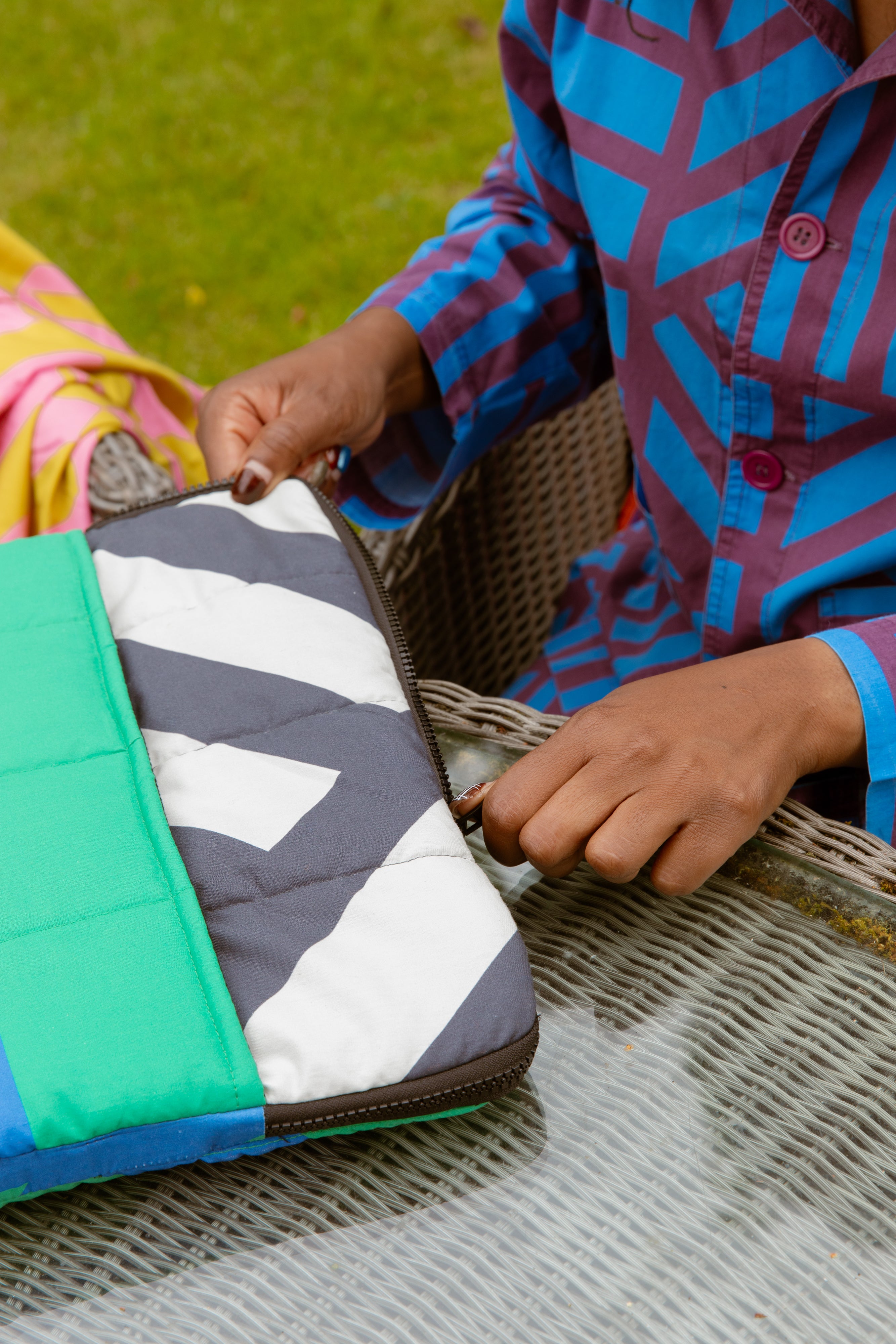 Quilted Laptop case in Kelly