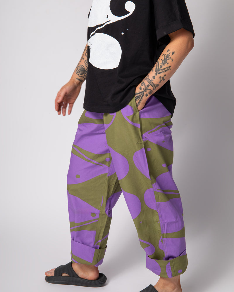 Elasticated Relaxed Fit Trousers - Barbarian Olive