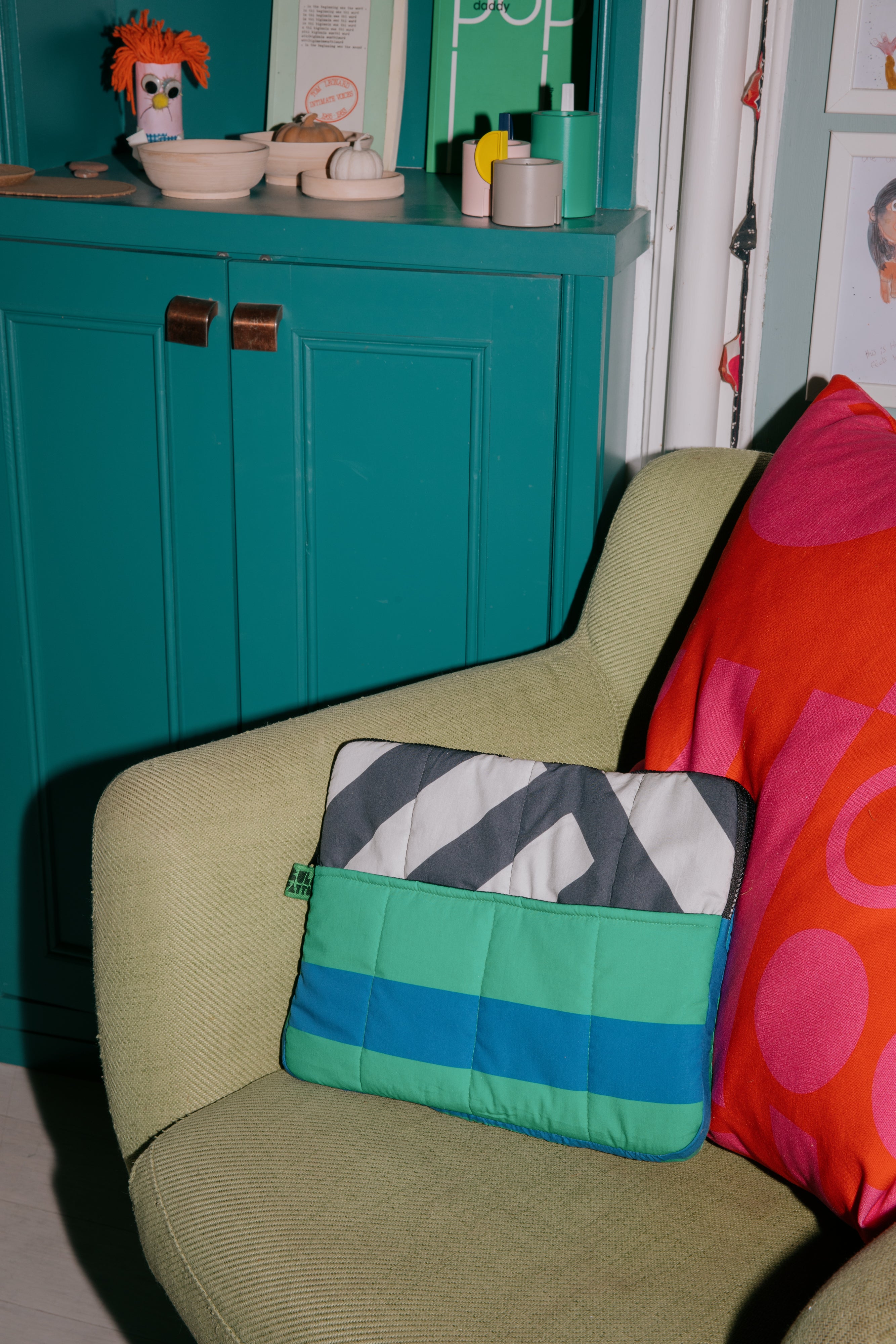 Quilted Laptop case in Kelly