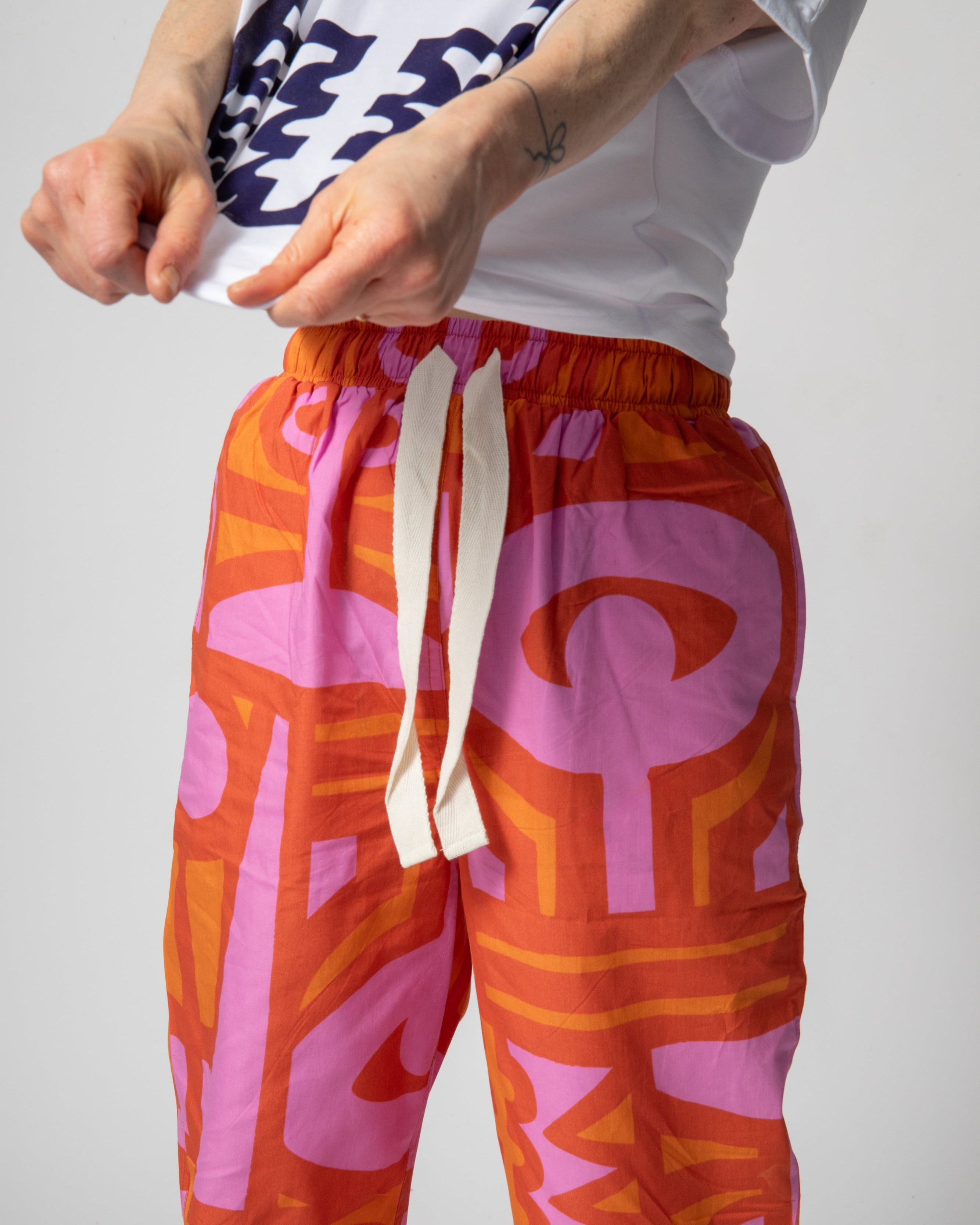 Elasticated Wide Leg Trousers - Chameleon Cayenne