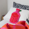 Knitted Hot Water Bottle in Hot Pink