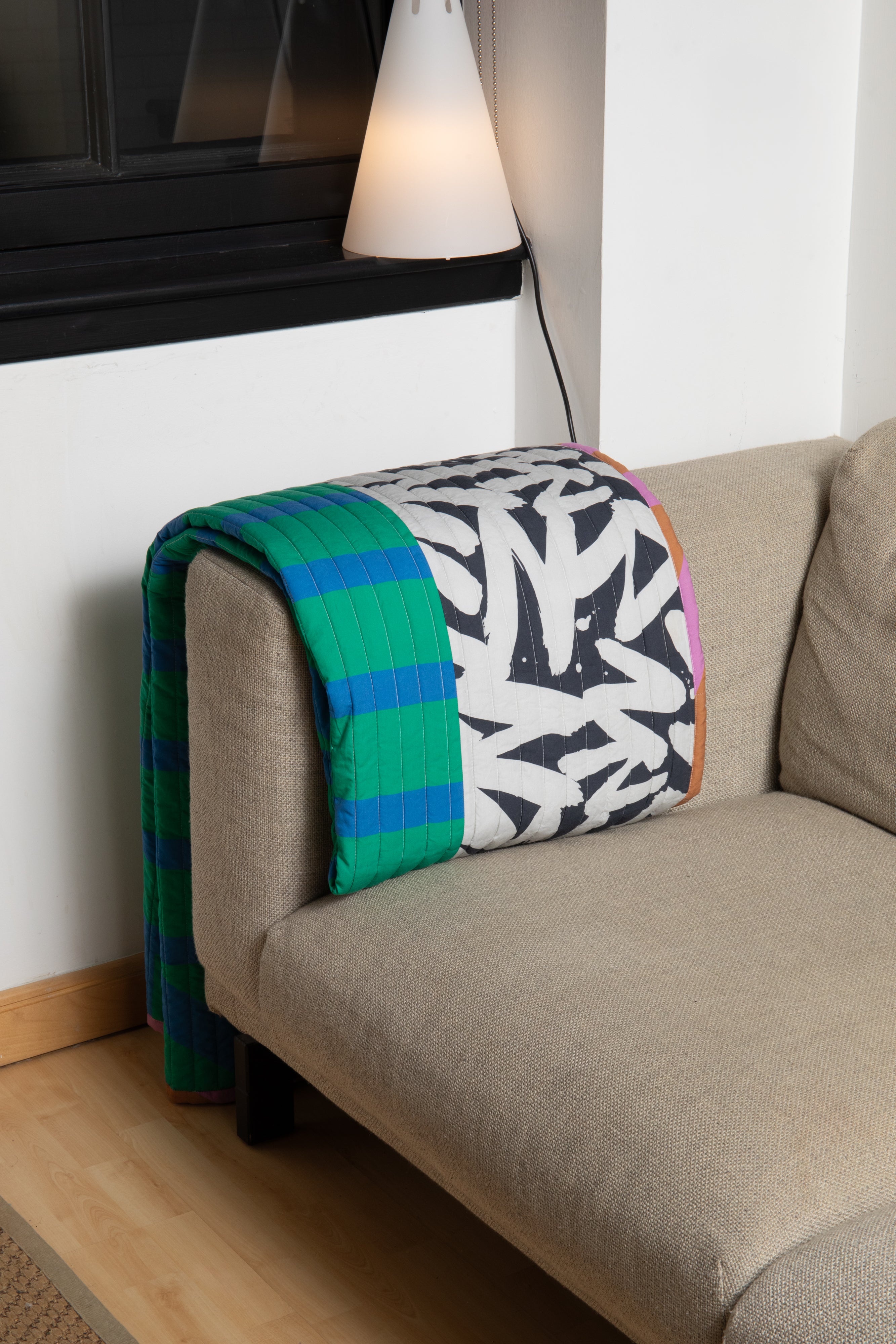 Reversible Quilted Throw in Cool Caramallow