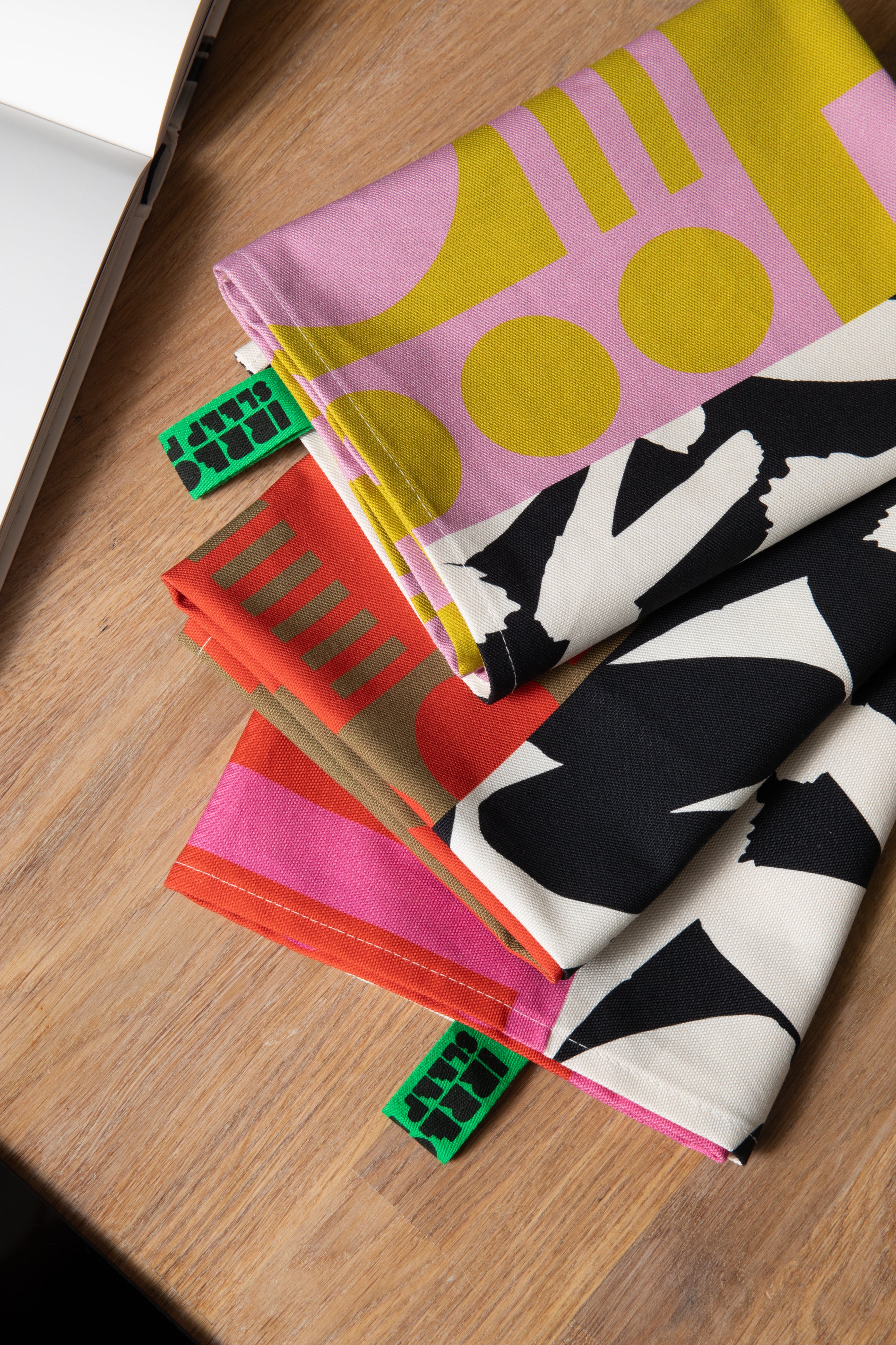 Organic Cotton Tea Towel in Hot Pink