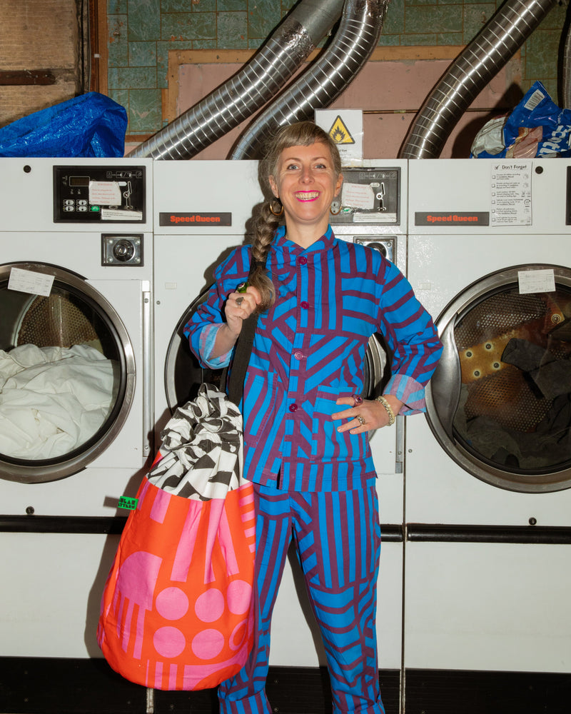 Reversible Laundry Bag in Hot Pink / Jungle / Mono