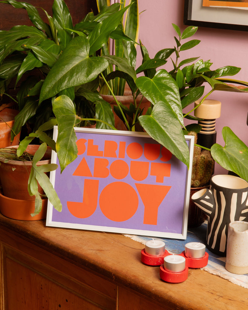 Serious about Joy Art print in Cardinal