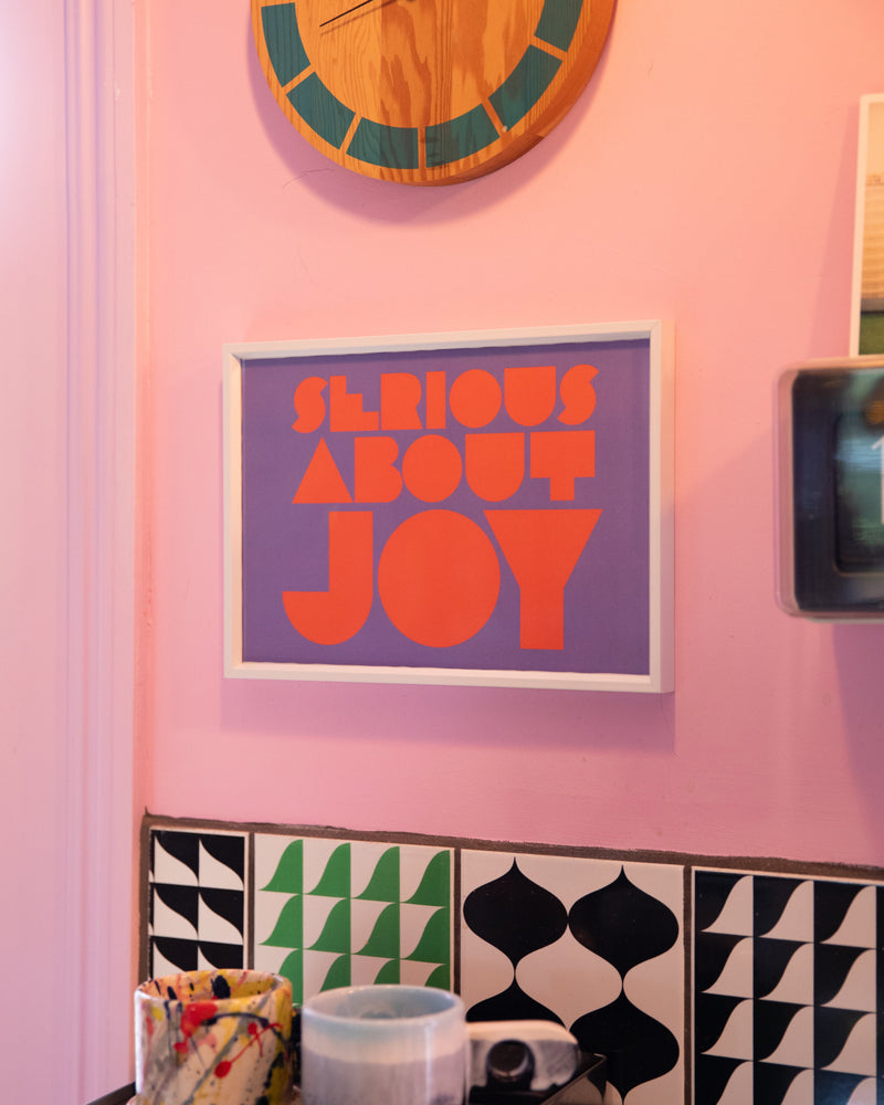 Serious about Joy Art print in Cardinal