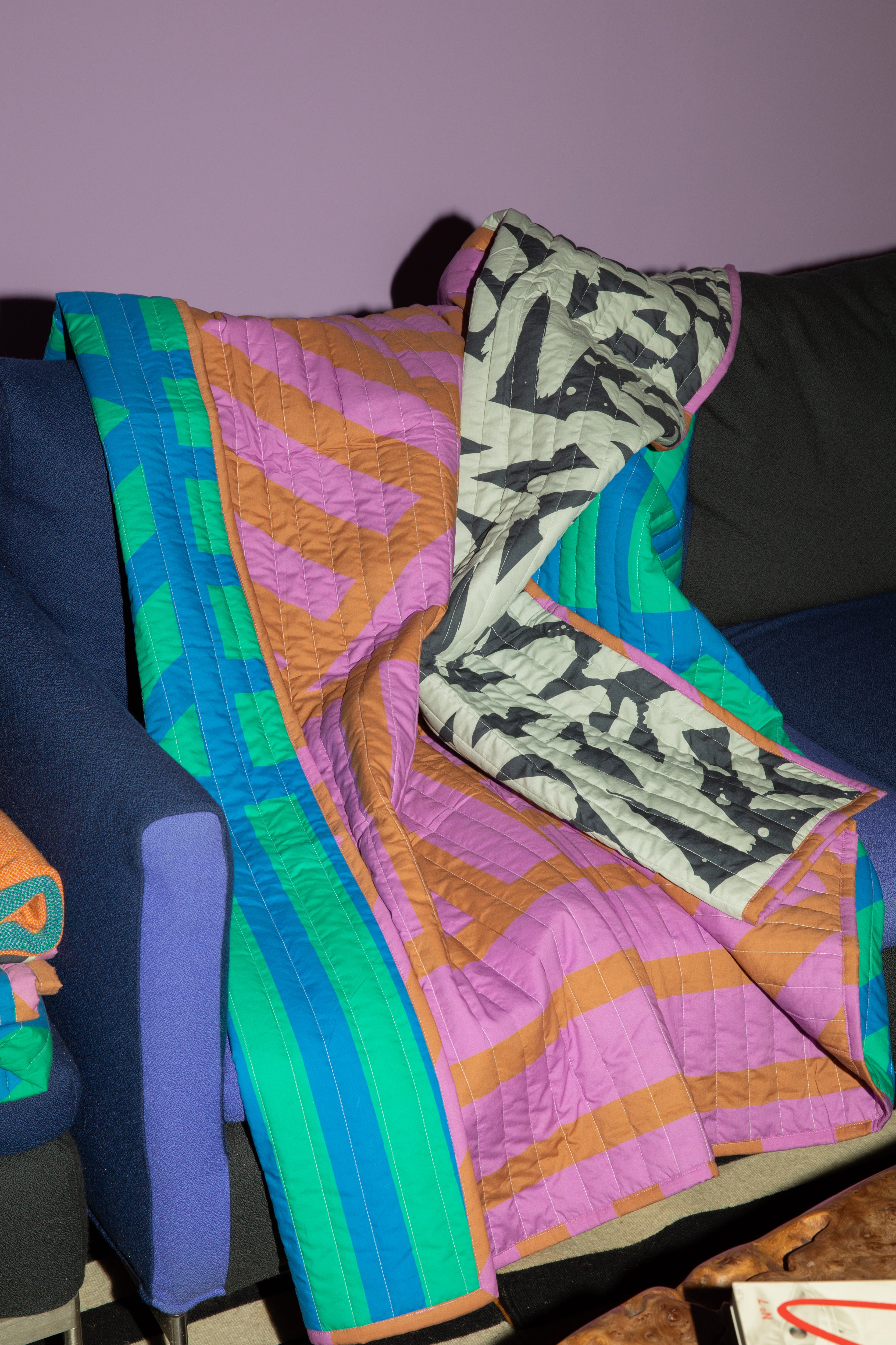 Reversible Quilted Throw in Cool Caramallow