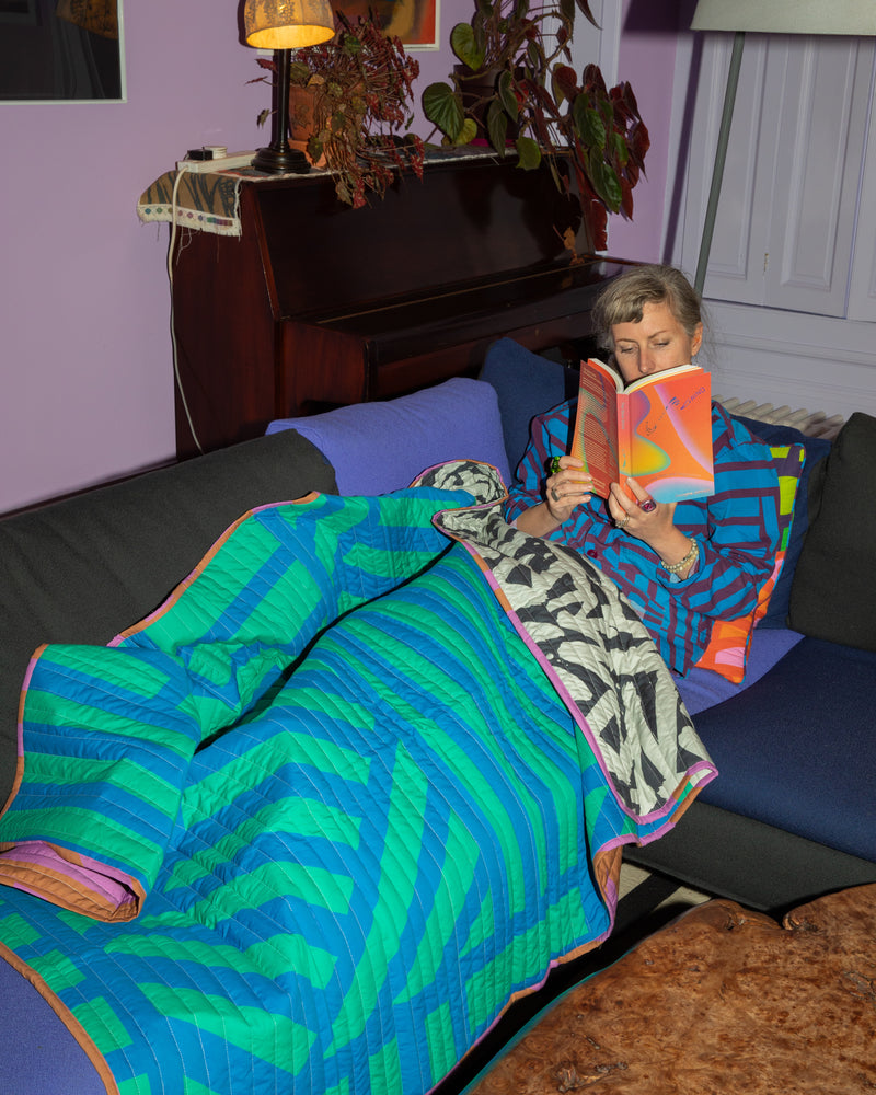 Reversible Quilted Throw in Cool Caramallow