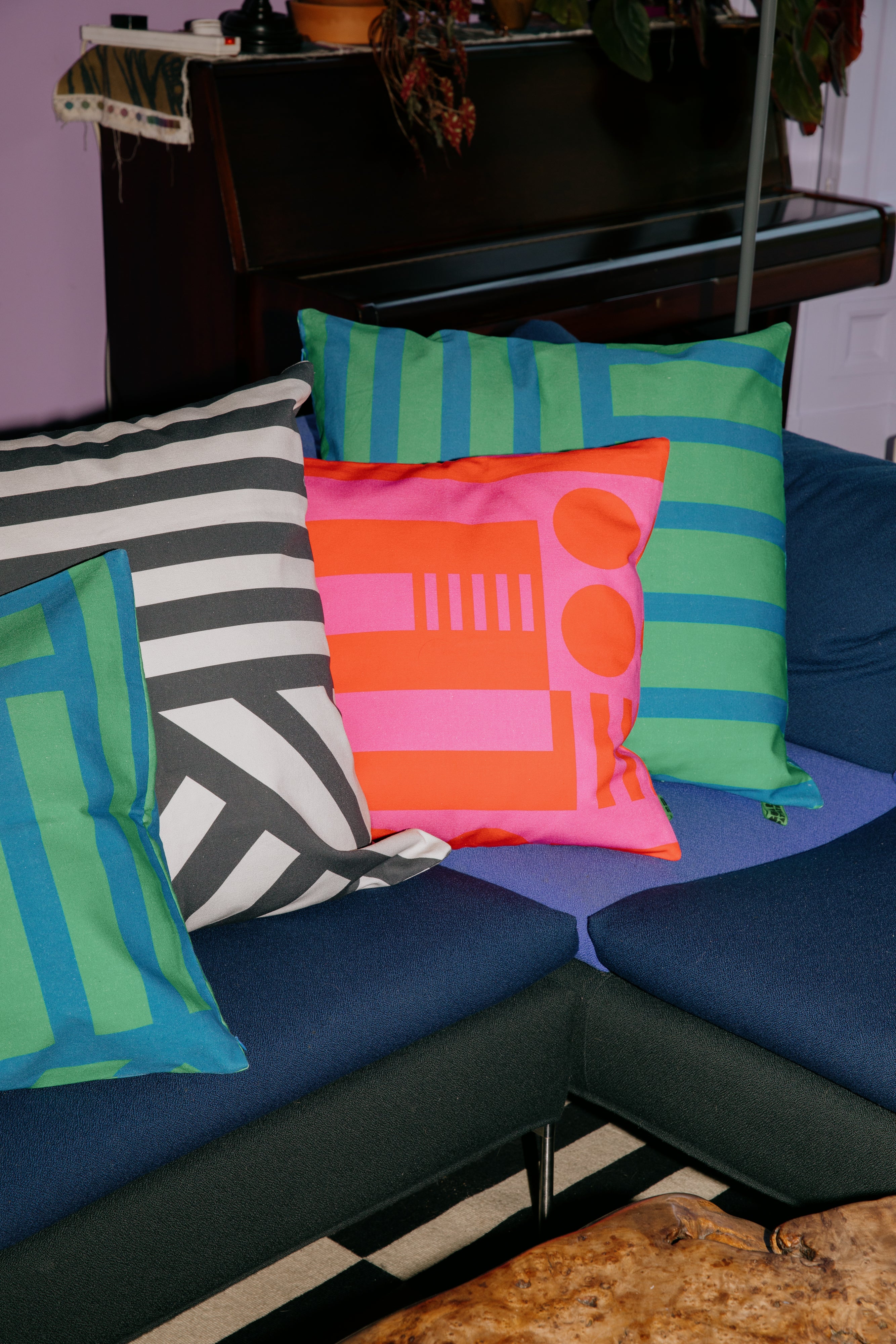Canvas cushion cover in Hot Pink