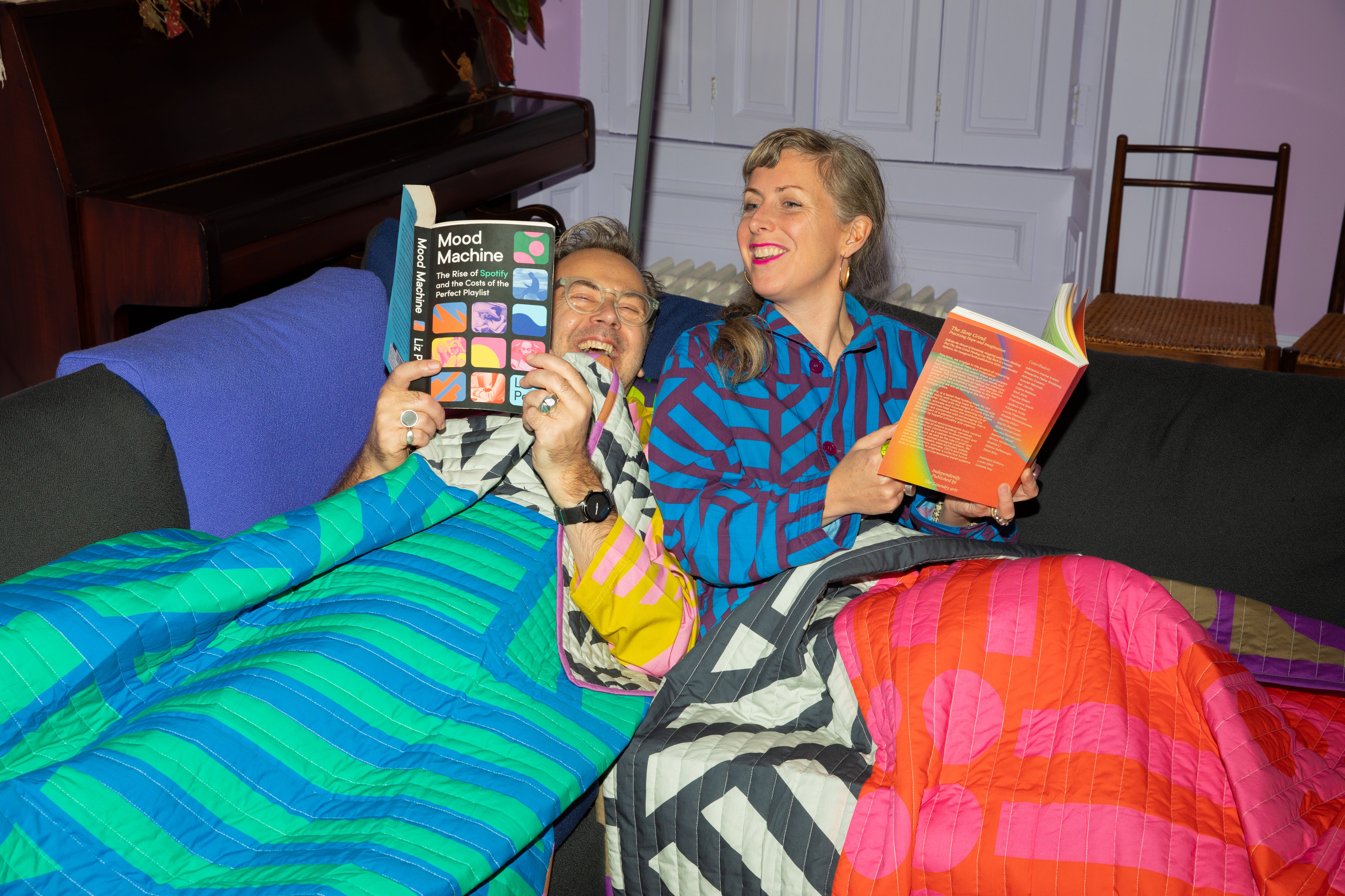 Reversible Quilted Throw in Hot Grape