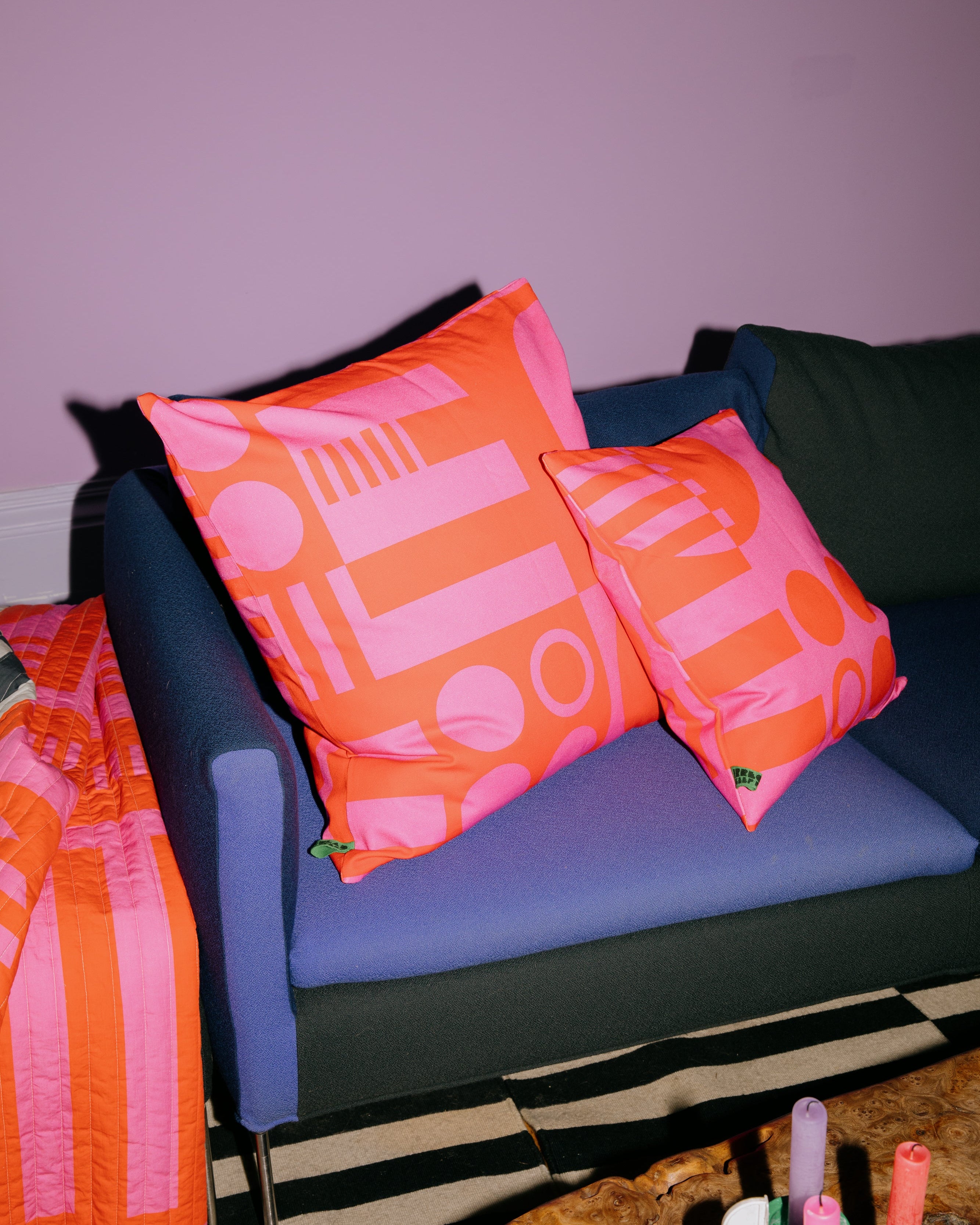 Canvas cushion cover in Hot Pink