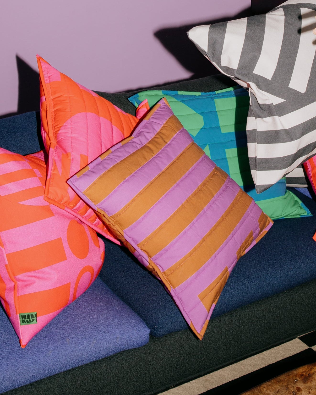 Quilted Cushion Cover in Caramallow