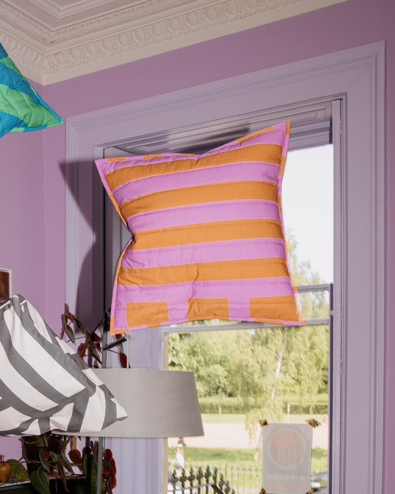 Quilted Cushion Cover in Caramallow