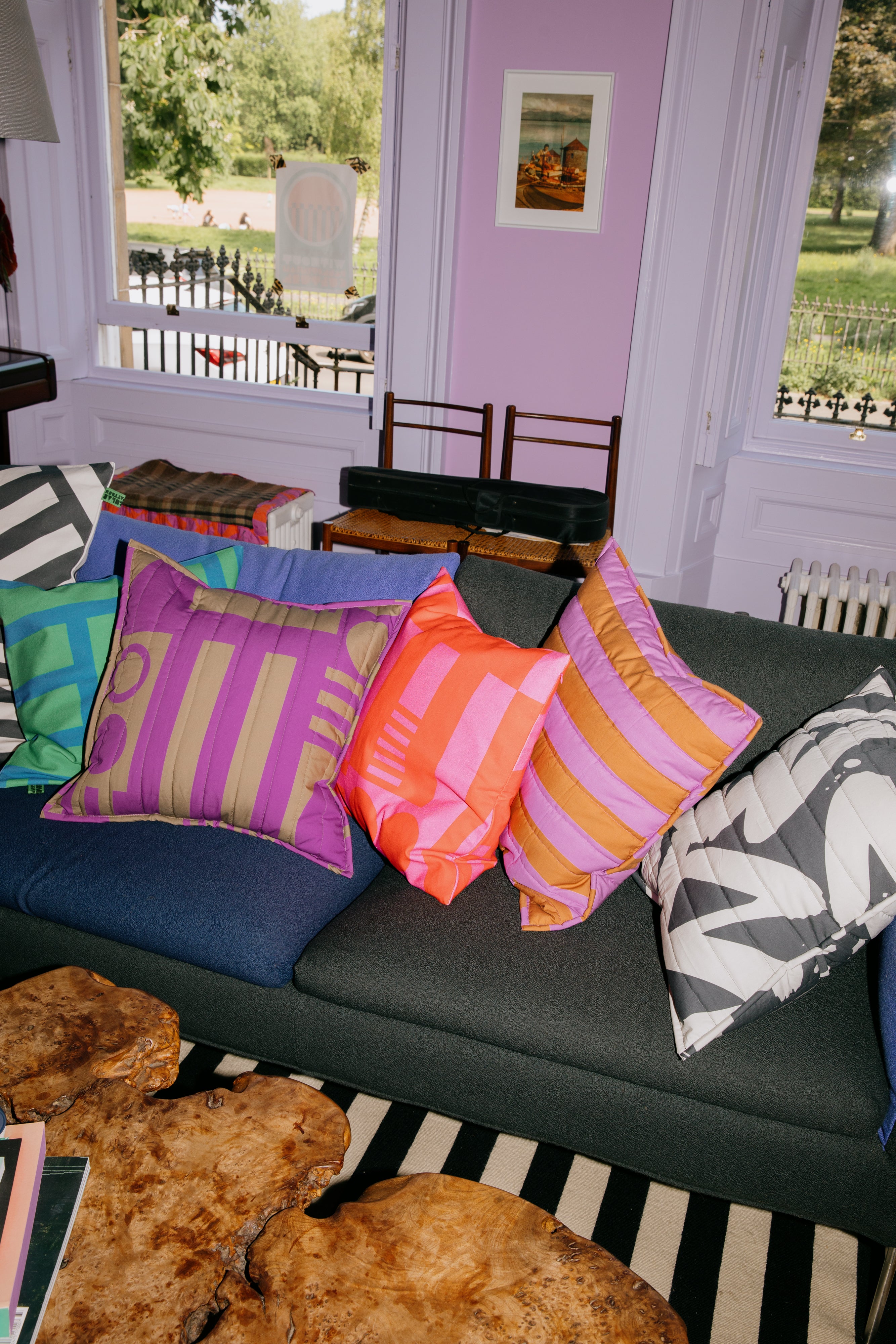 Quilted Cushion Cover in Caramallow