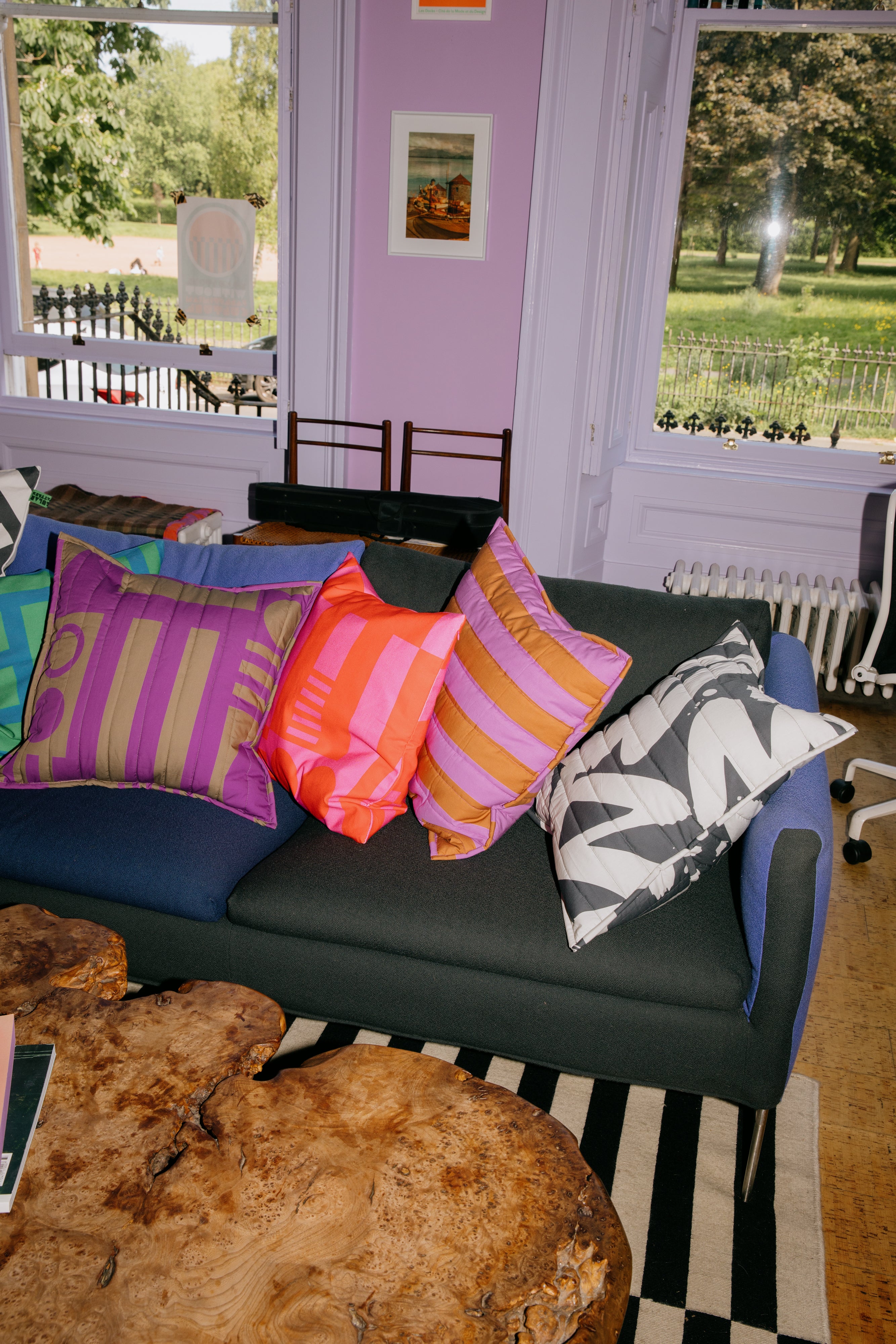 Quilted Cushion Cover in Mono