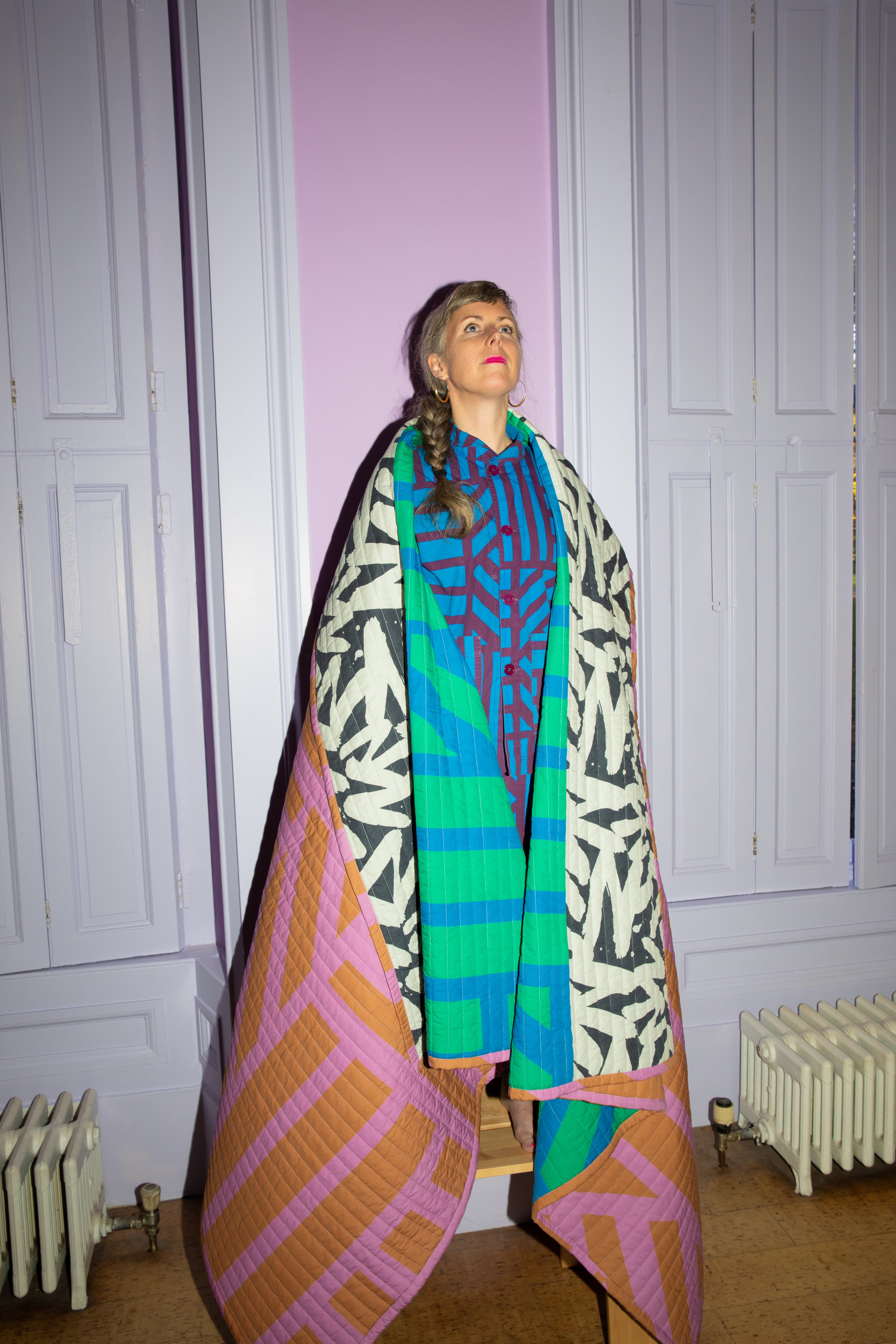 Reversible Quilted Throw in Cool Caramallow