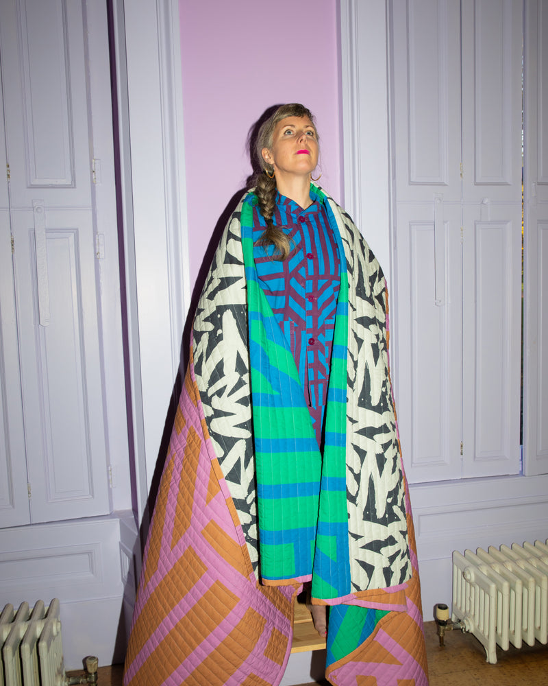 Reversible Quilted Throw in Cool Caramallow