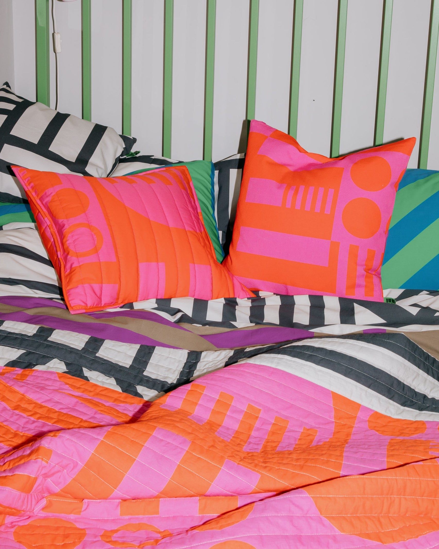 Canvas cushion cover in Hot Pink