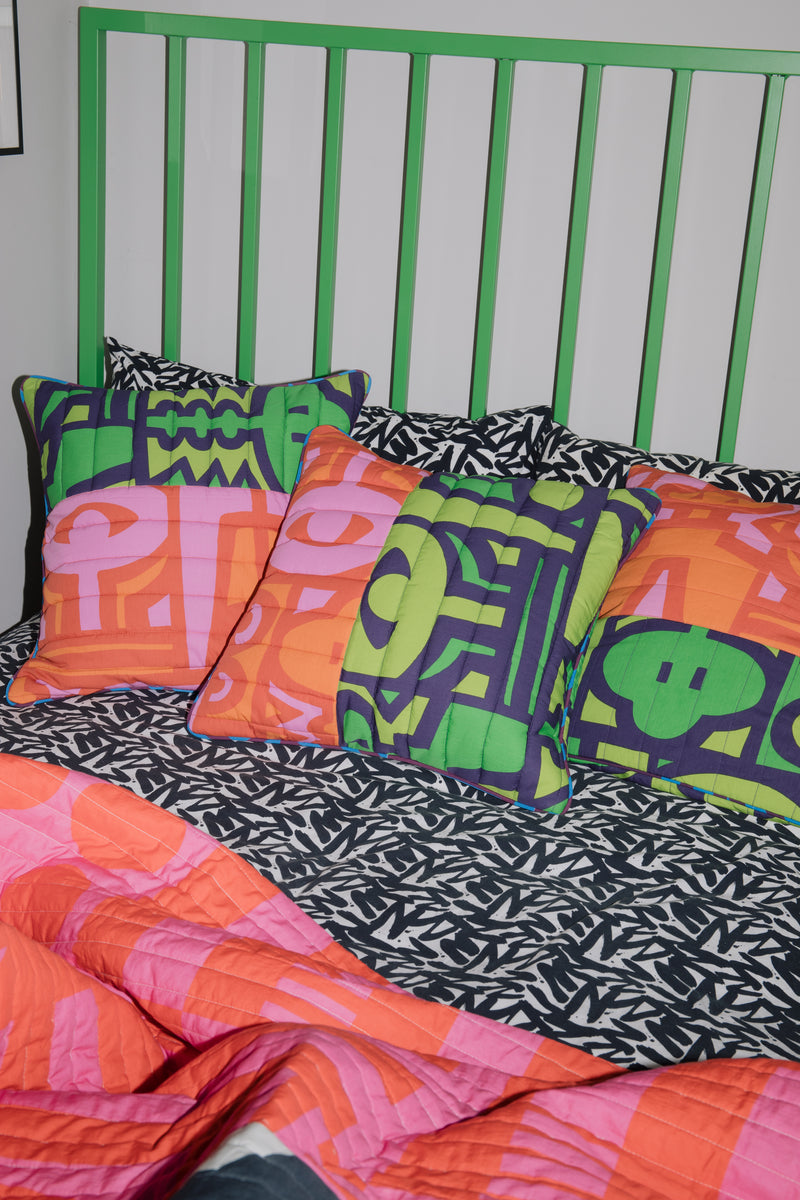 Chameleon Jungle Quilted Cushion Cover