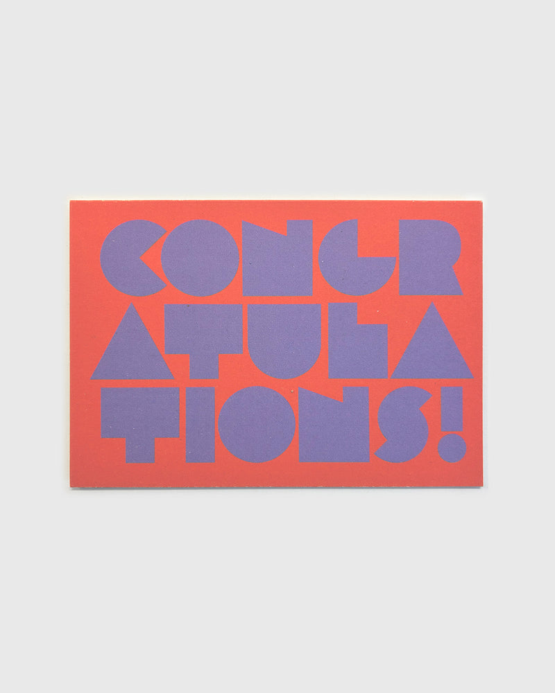 CONGRATULATIONS Greeting Card in Cardinal