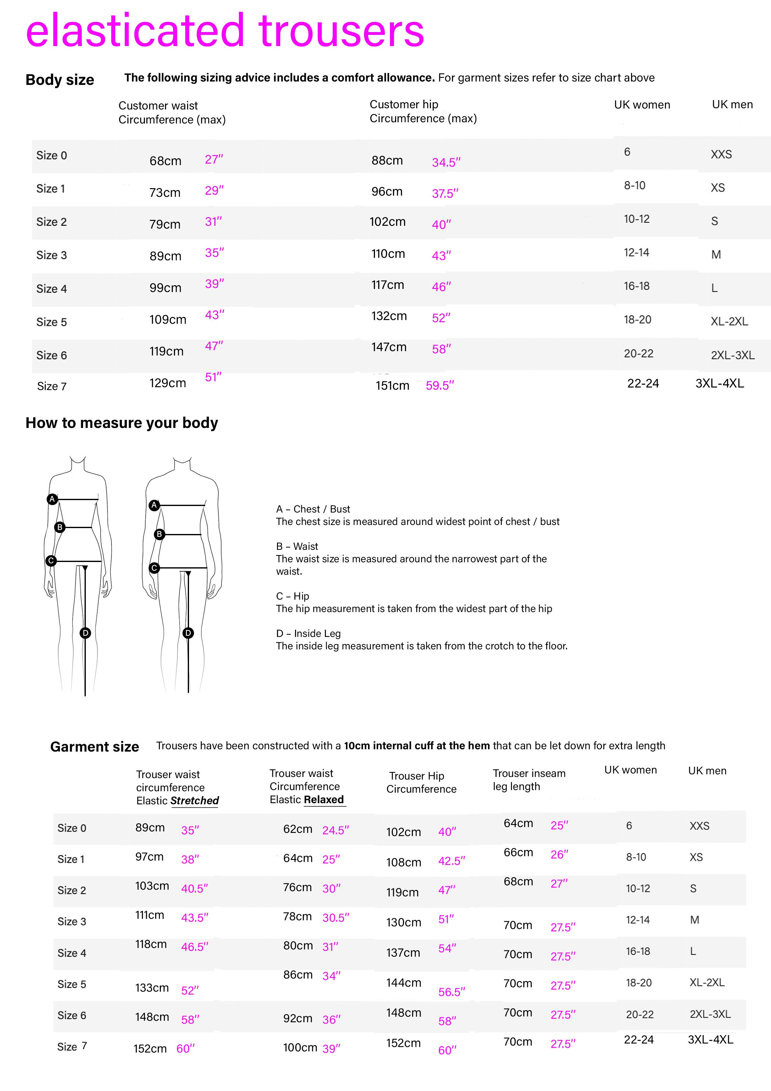 Elasticated Wide Leg Trousers in Paradox Hot Pink