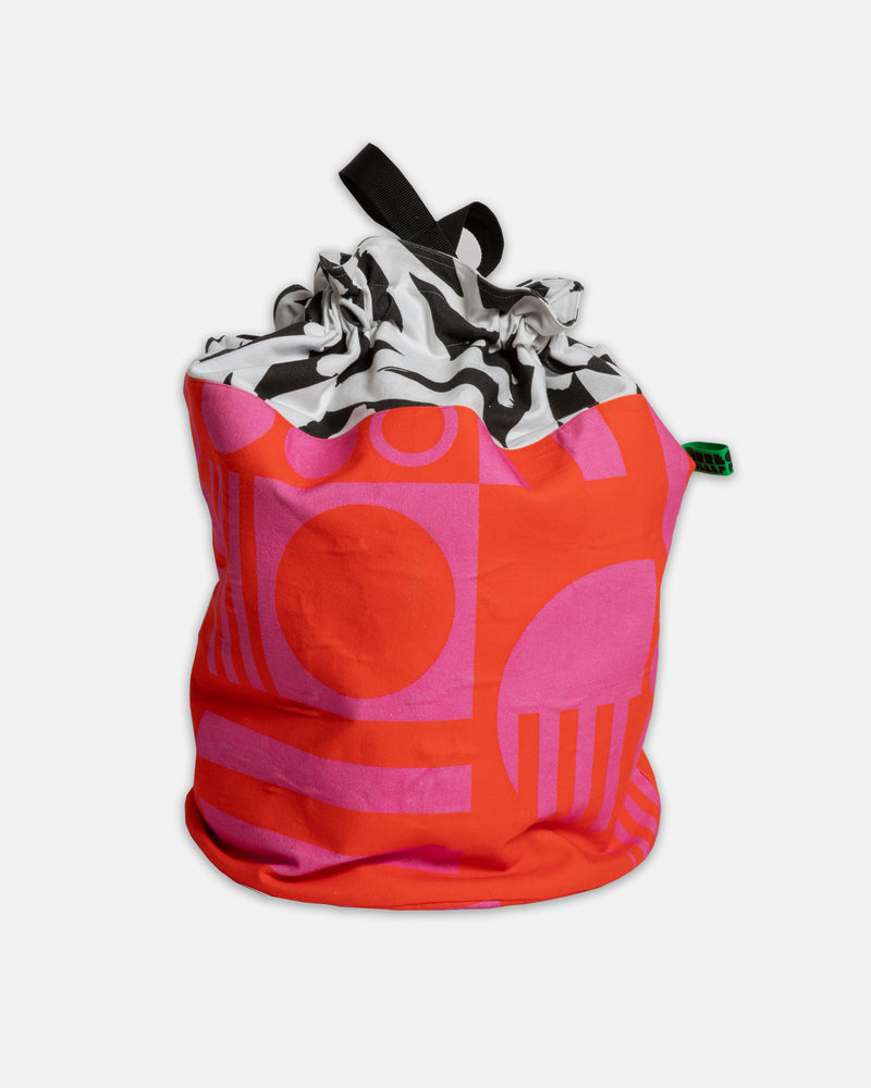 Reversible Laundry Bag in Hot Pink / Jungle / Mono