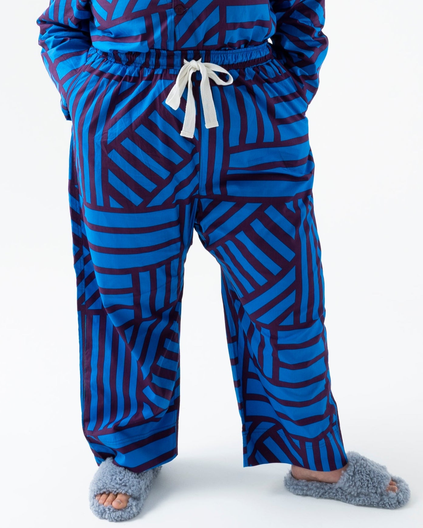 Elasticated Wide Leg Trousers - Sidewinder Blueberry