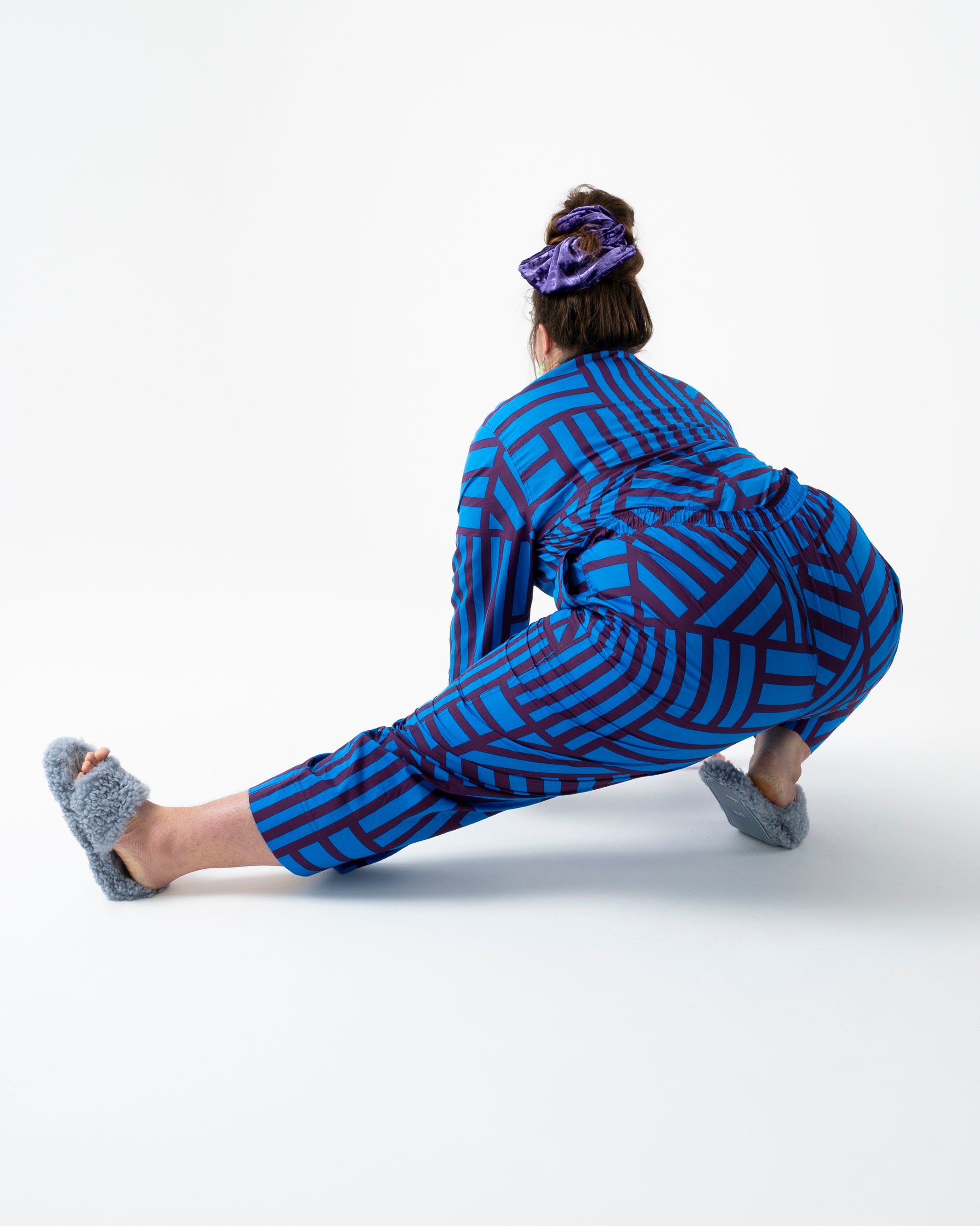 Elasticated Wide Leg Trousers - Sidewinder Blueberry