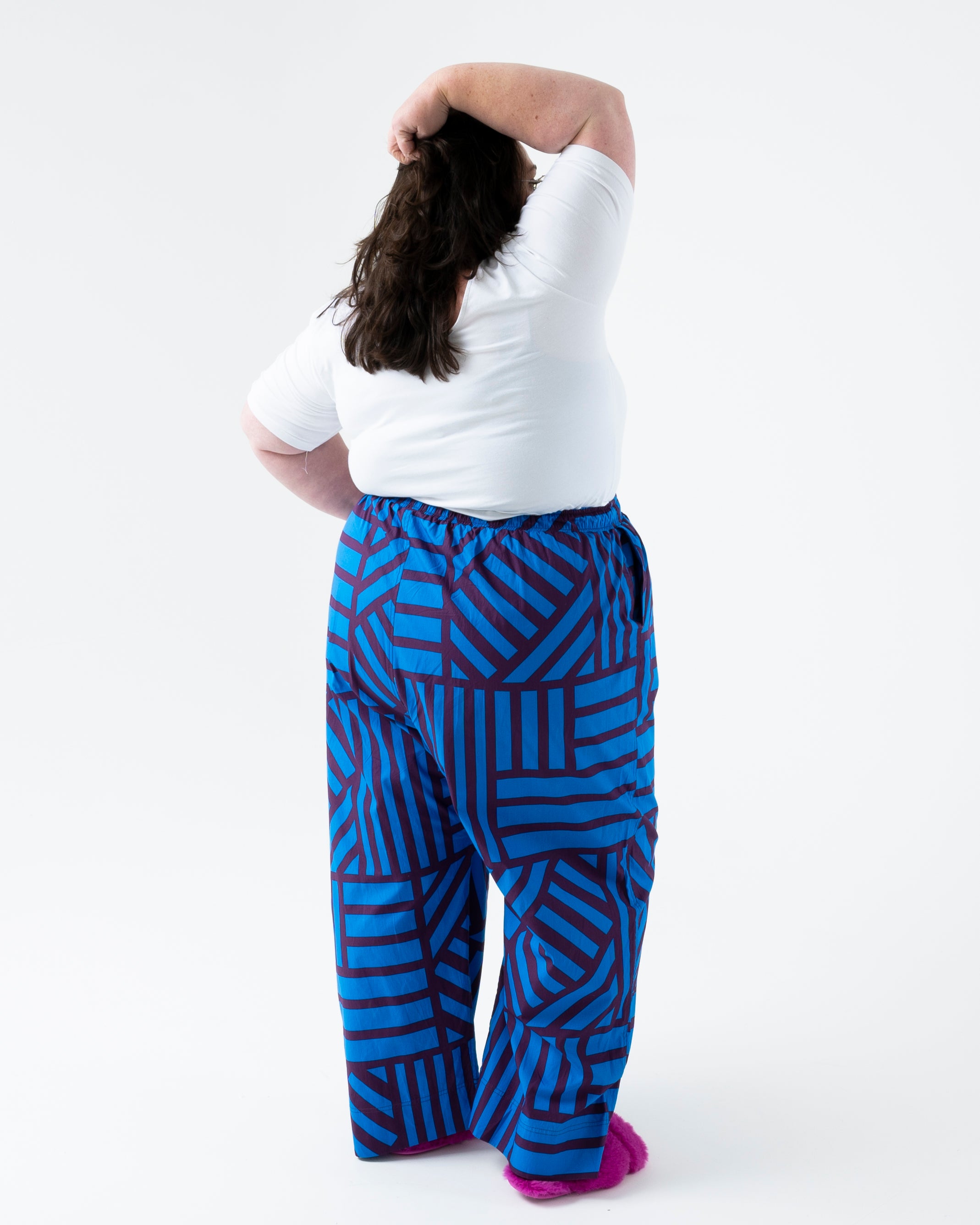Elasticated Wide Leg Trousers - Sidewinder Blueberry
