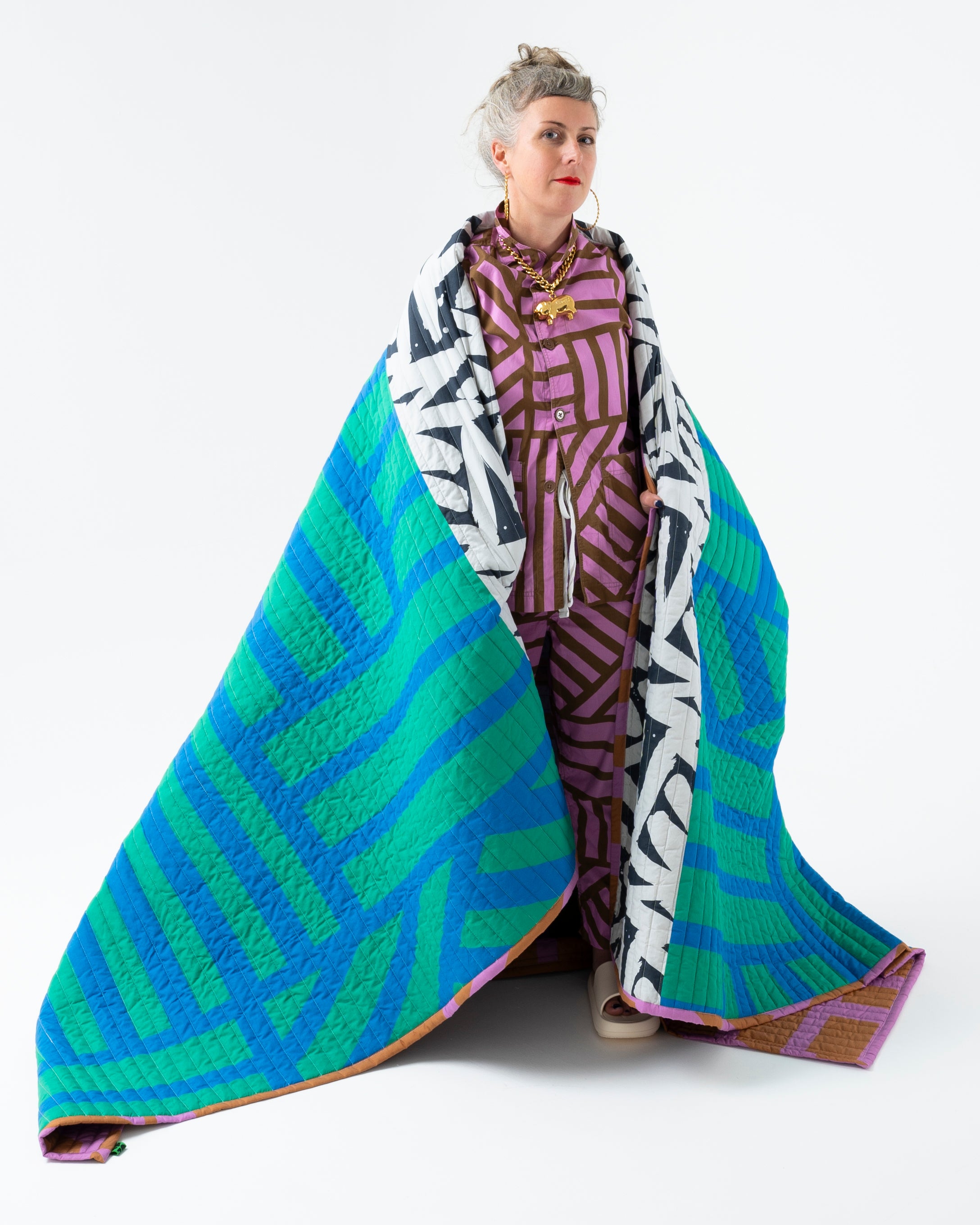 Reversible Quilted Throw in Cool Caramallow