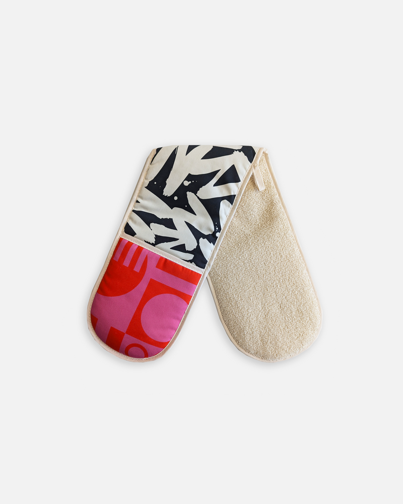Organic Cotton Double Oven Gloves in Paradox