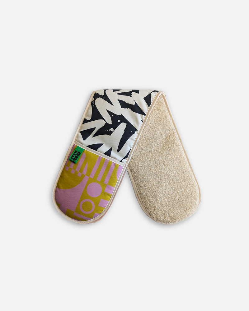 Organic Cotton Double Oven Gloves in Paradox