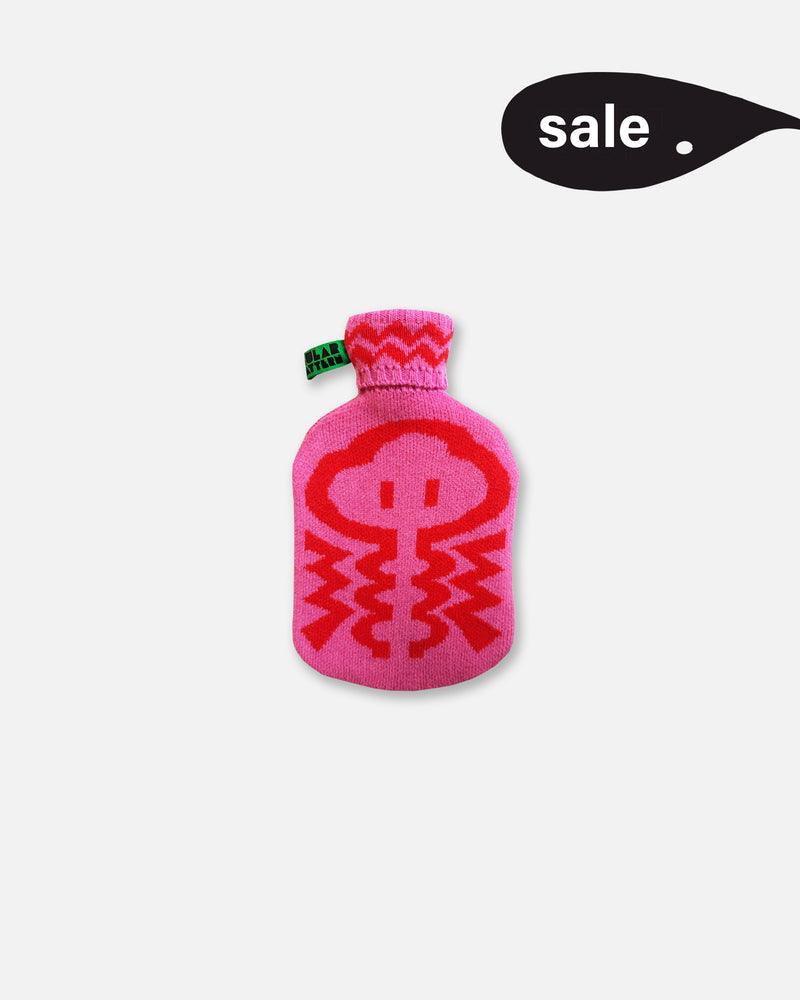 Knitted Hot Water Bottle in Hot Pink