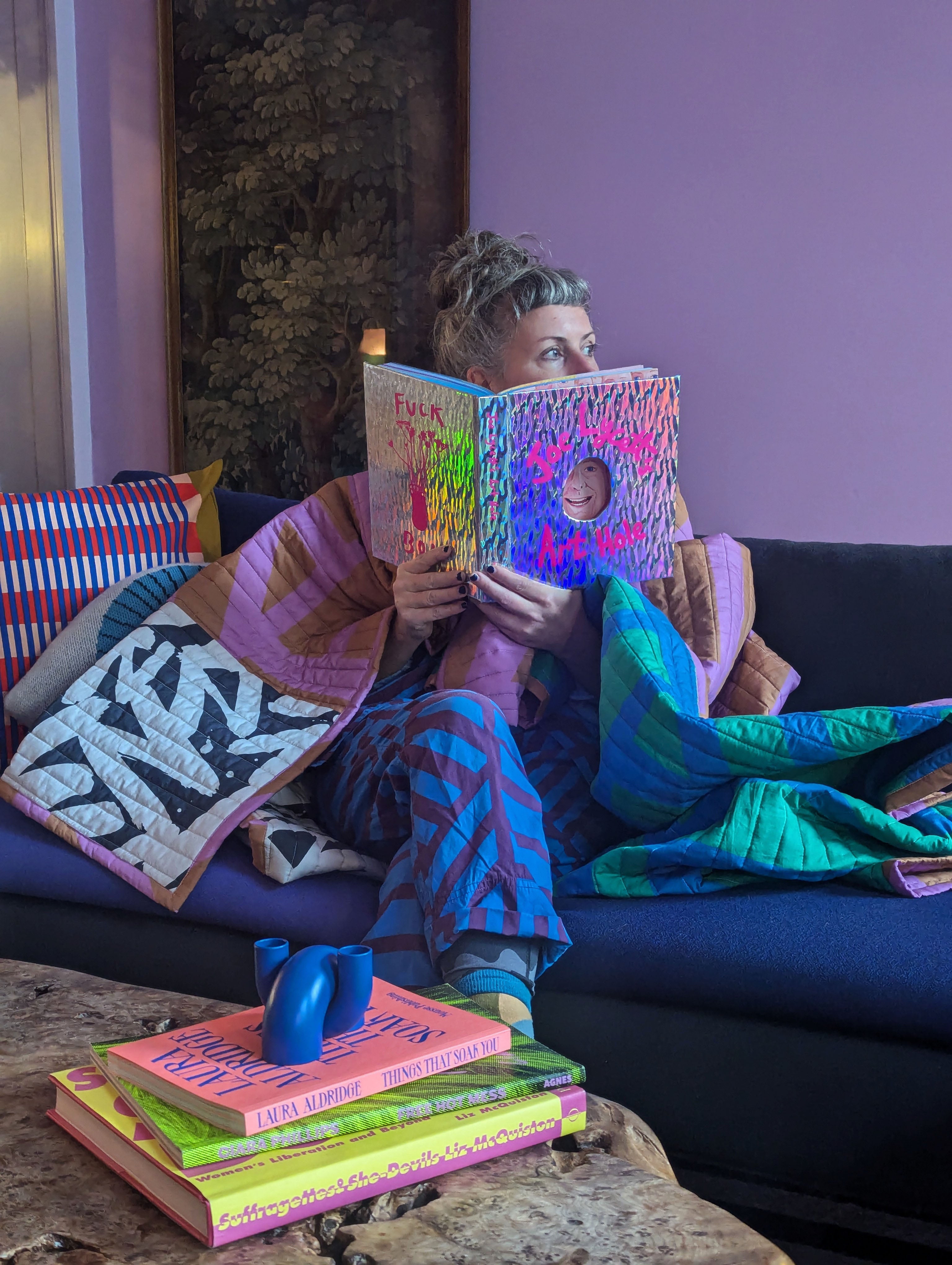 Reversible Quilted Throw in Cool Caramallow