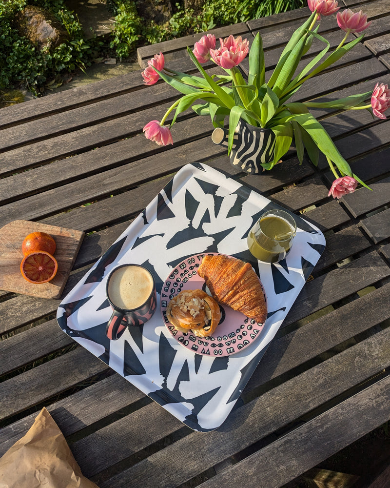 Breakfast Tray in Mono 48 x 37cm