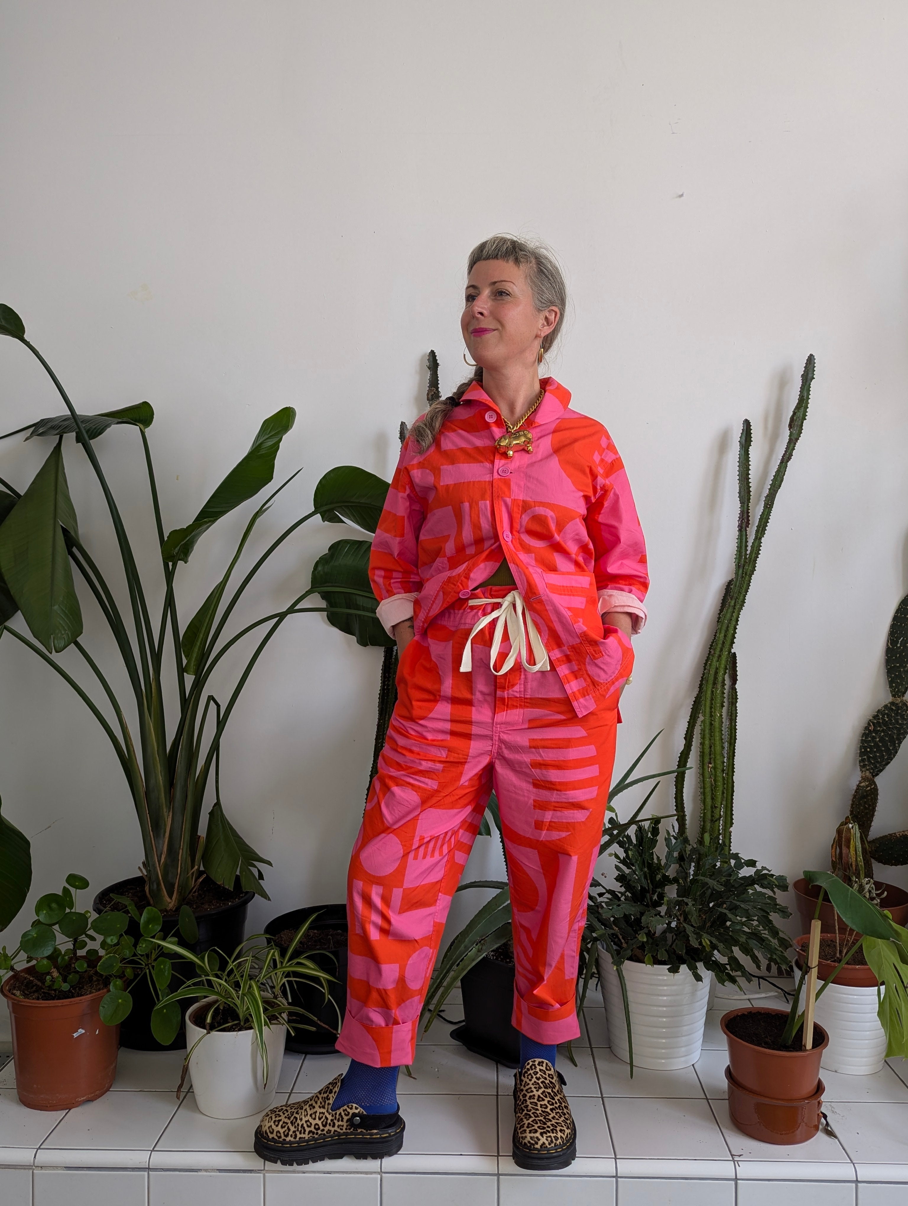Paradox High Waisted Trousers in Hot Pink