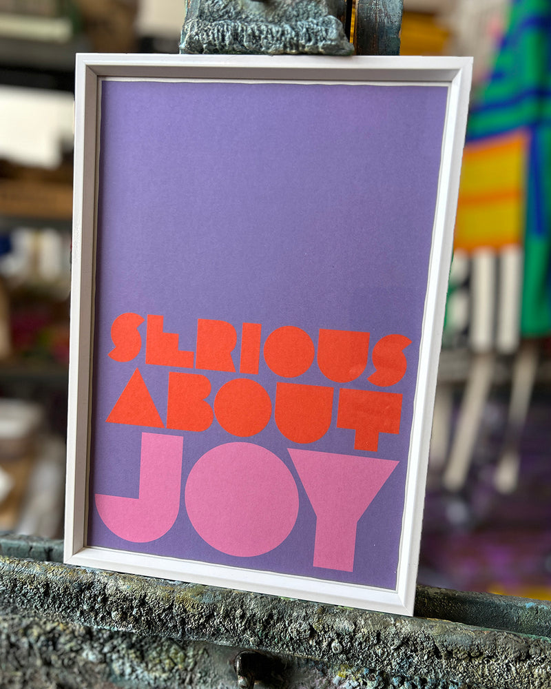 SERIOUS ABOUT JOY Art print in Cardinal