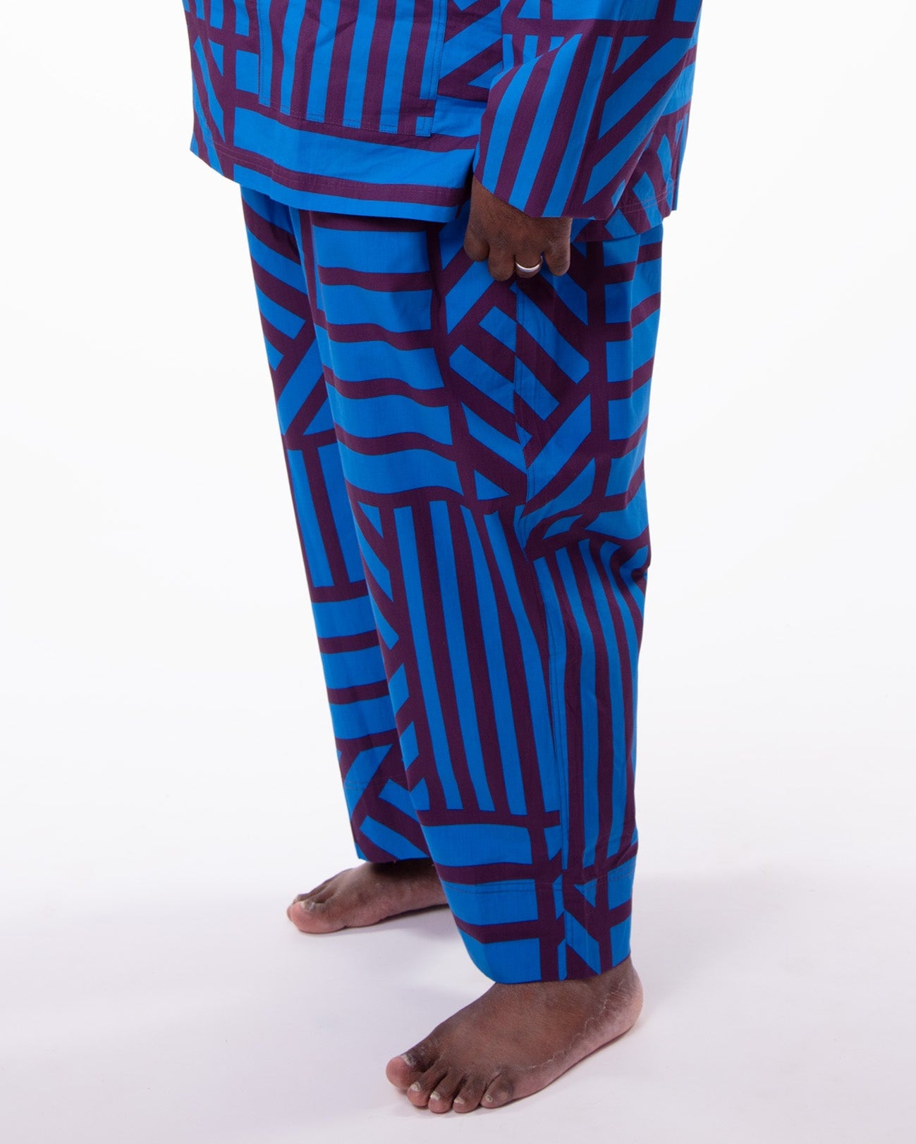 Sidewinder High Waisted Trousers in Blueberry