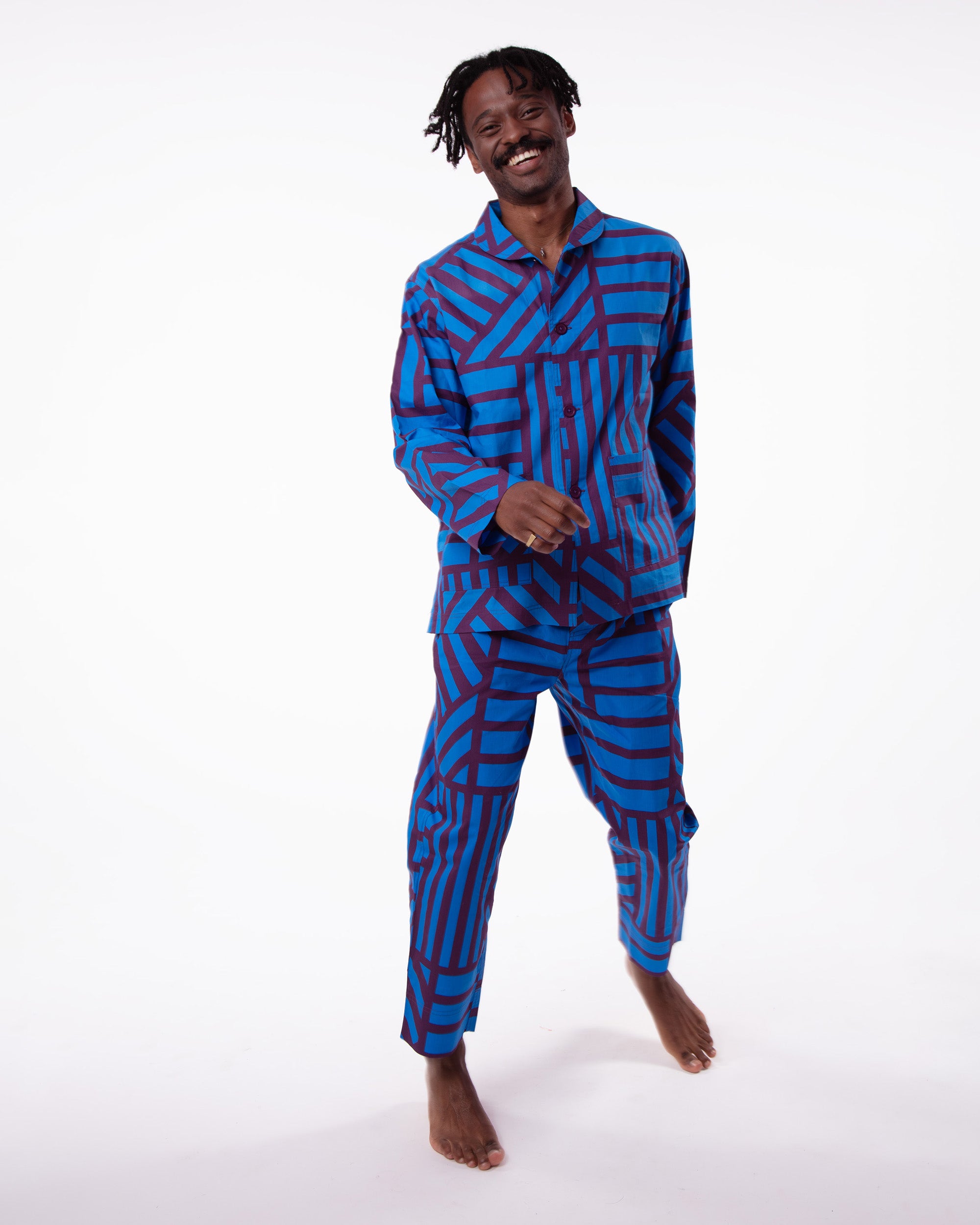 Sidewinder High Waisted Trousers in Blueberry