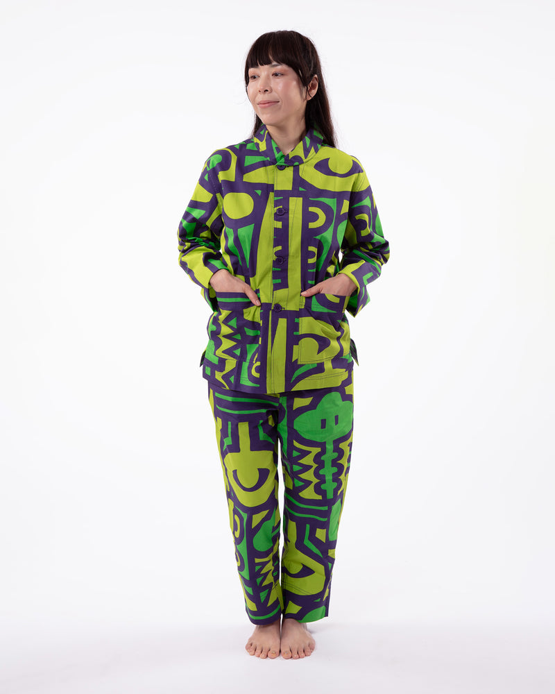 Chameleon High Waisted Trousers in Jungle