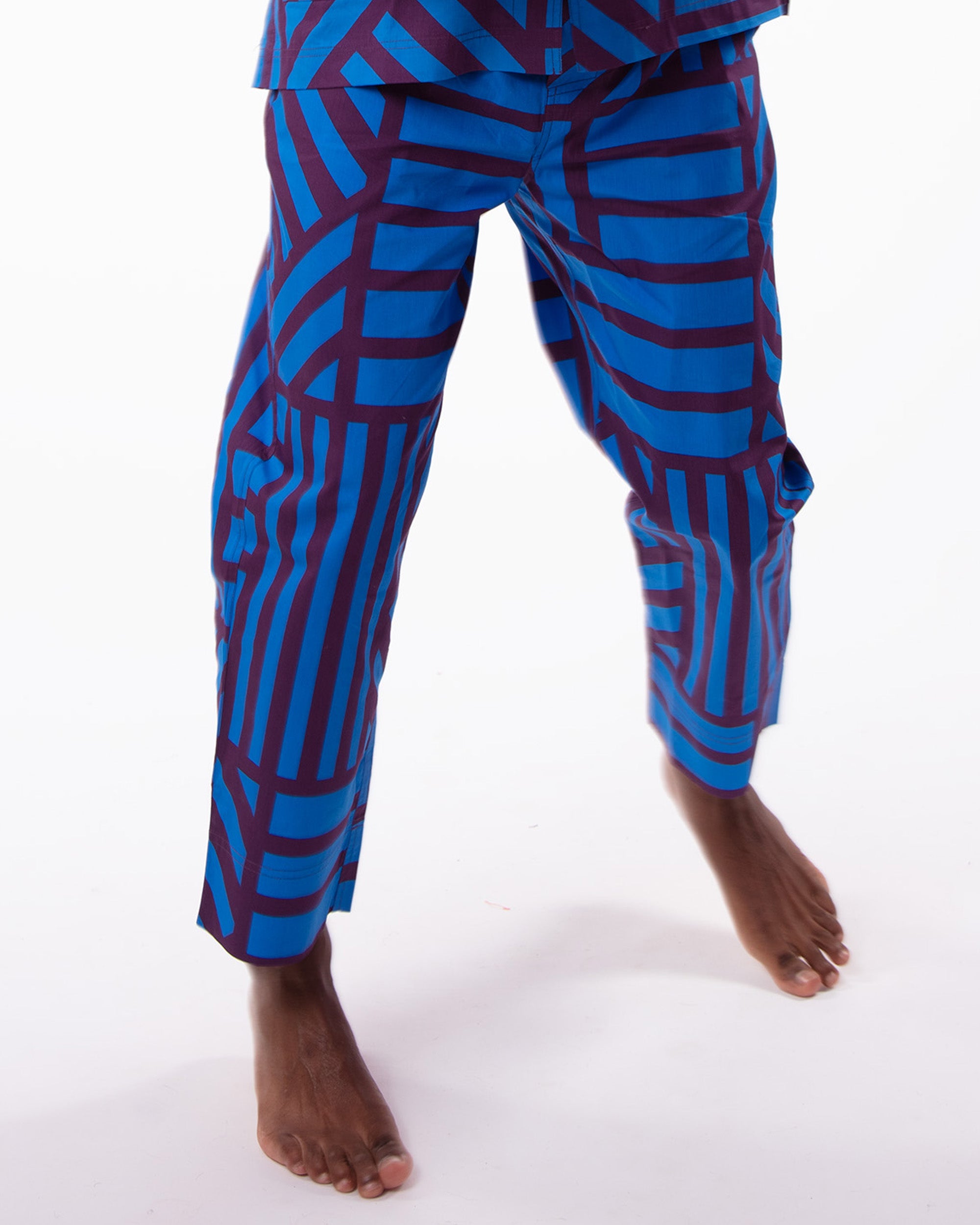 Sidewinder High Waisted Trousers in Blueberry