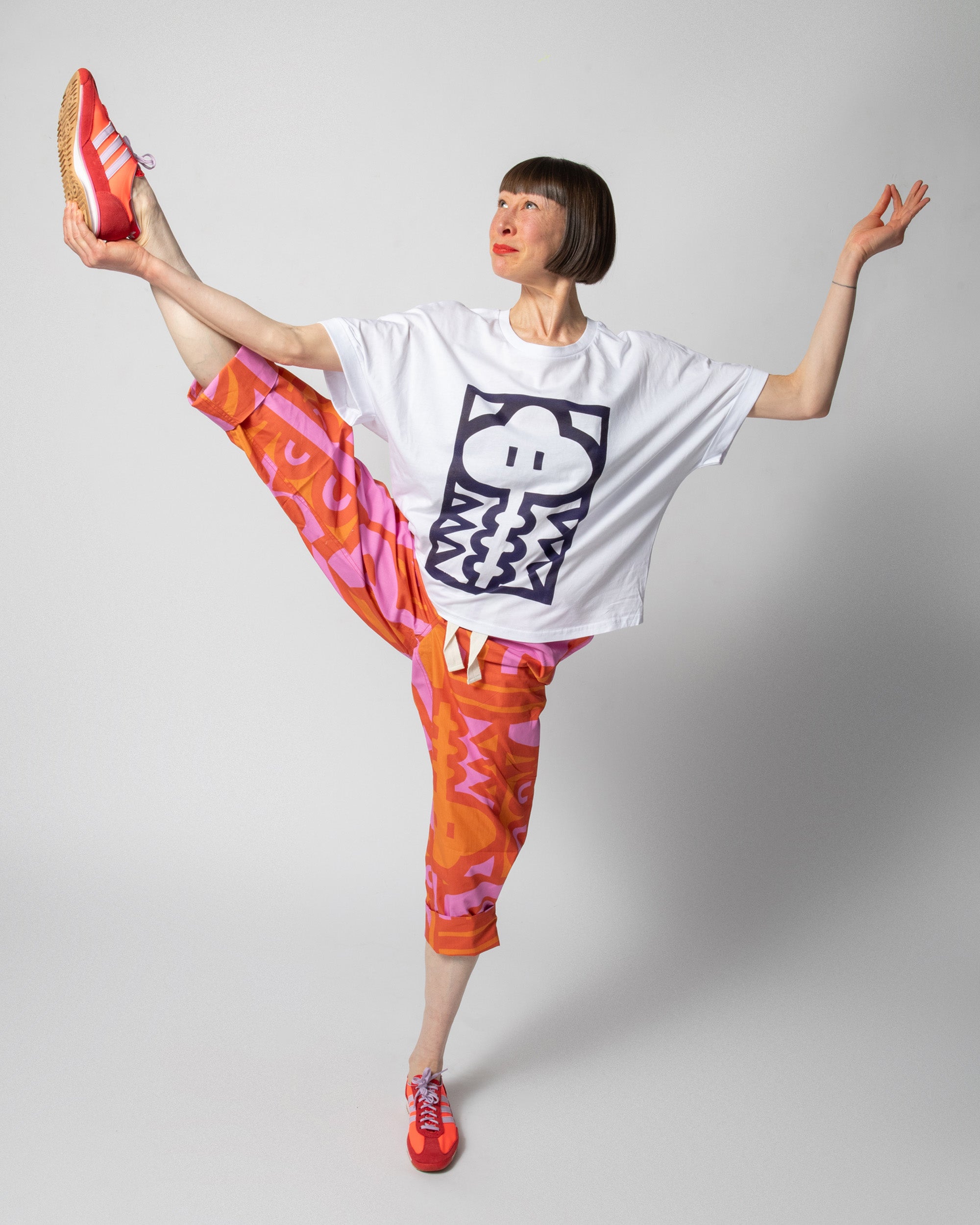 Elasticated Wide Leg Trousers - Chameleon Cayenne