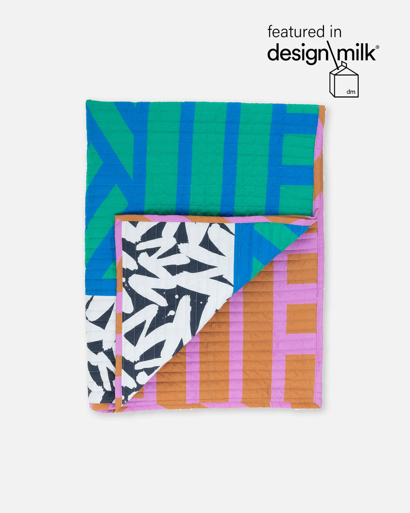 Reversible Quilted Throw in Cool Caramallow