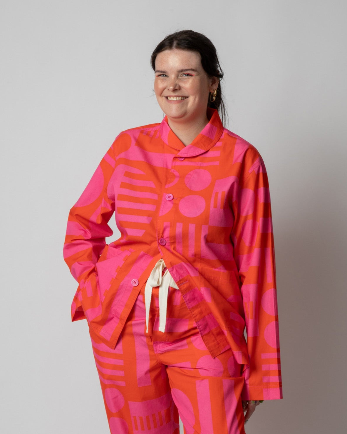 Paradox Pyjama Jacket in Hot Pink