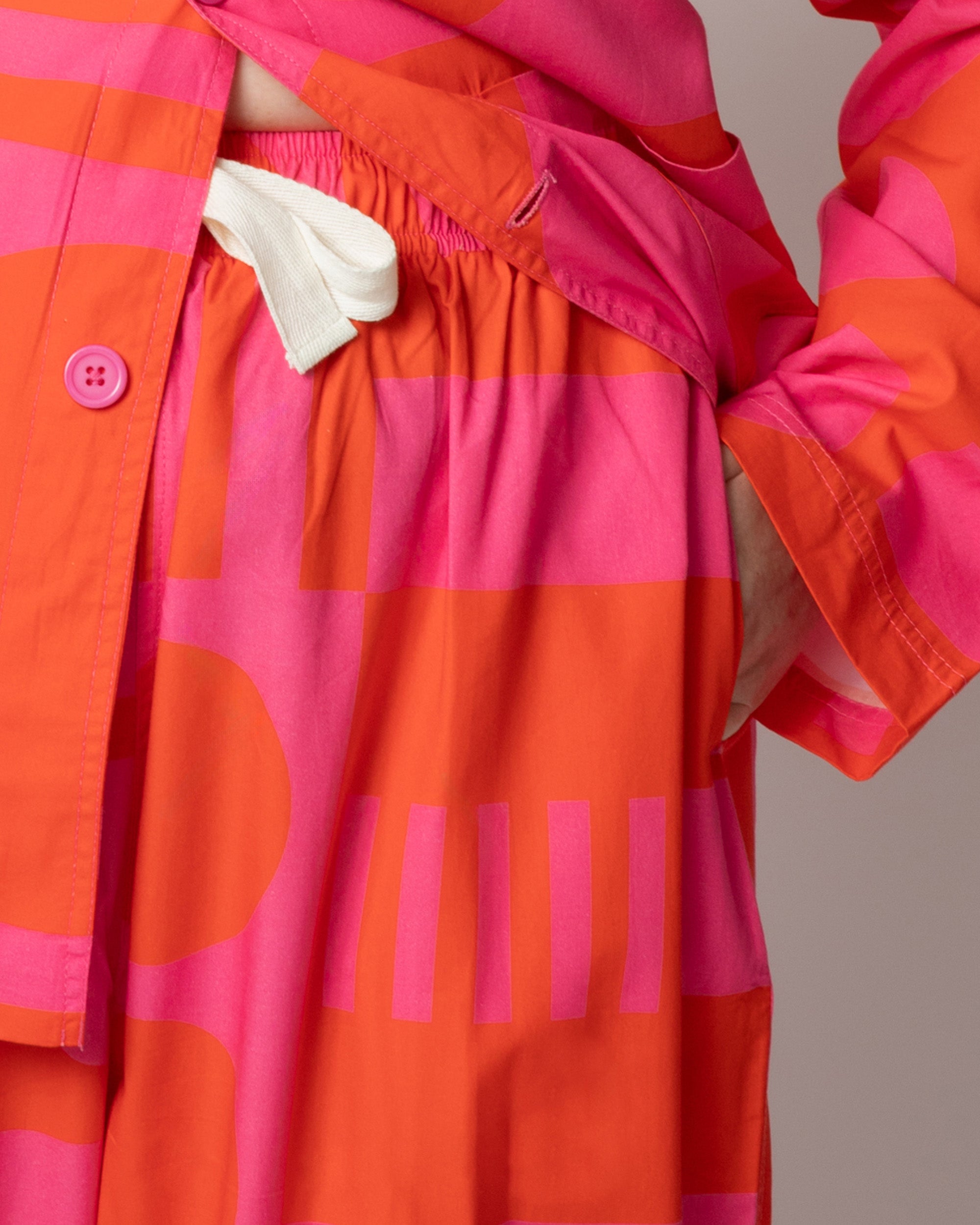 Elasticated Wide Leg Trousers in Paradox Hot Pink