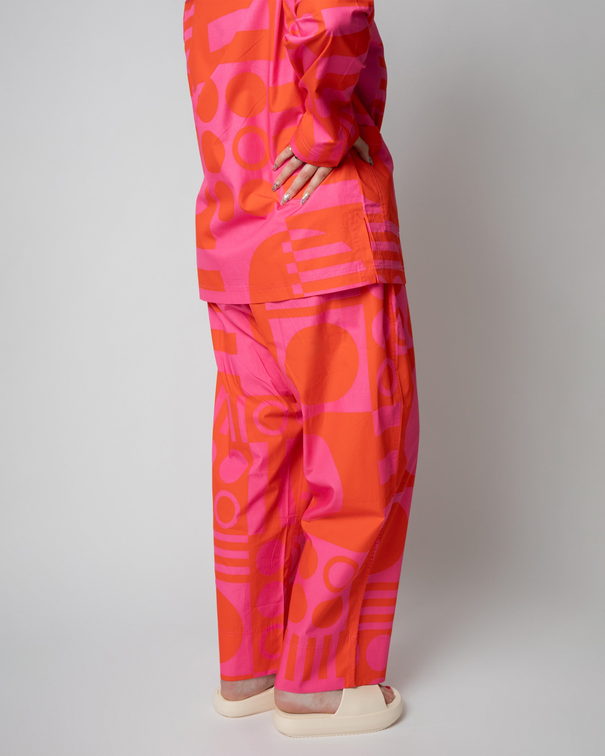 Elasticated Wide Leg Trousers in Paradox Hot Pink