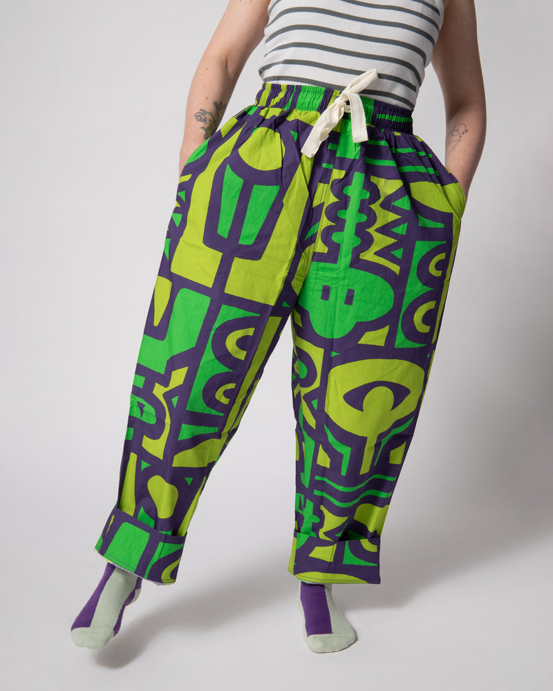 Elasticated Relaxed Fit Trousers - Chameleon Jungle