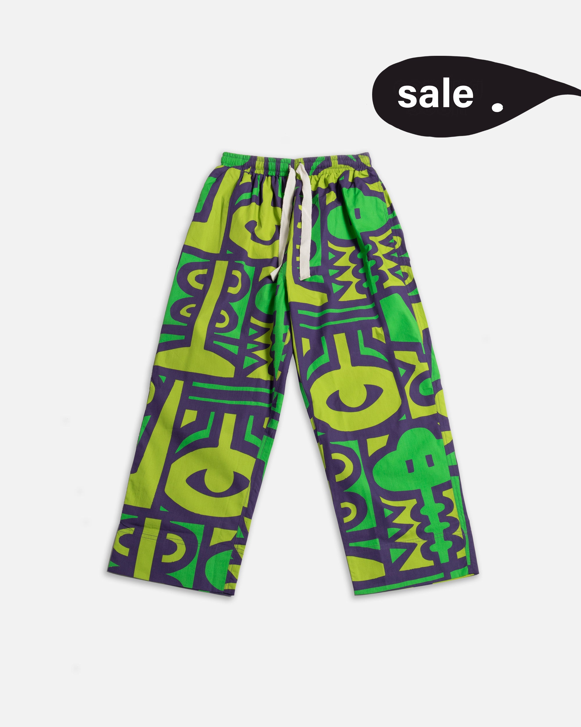 Elasticated Wide Leg Trousers - Chameleon Jungle
