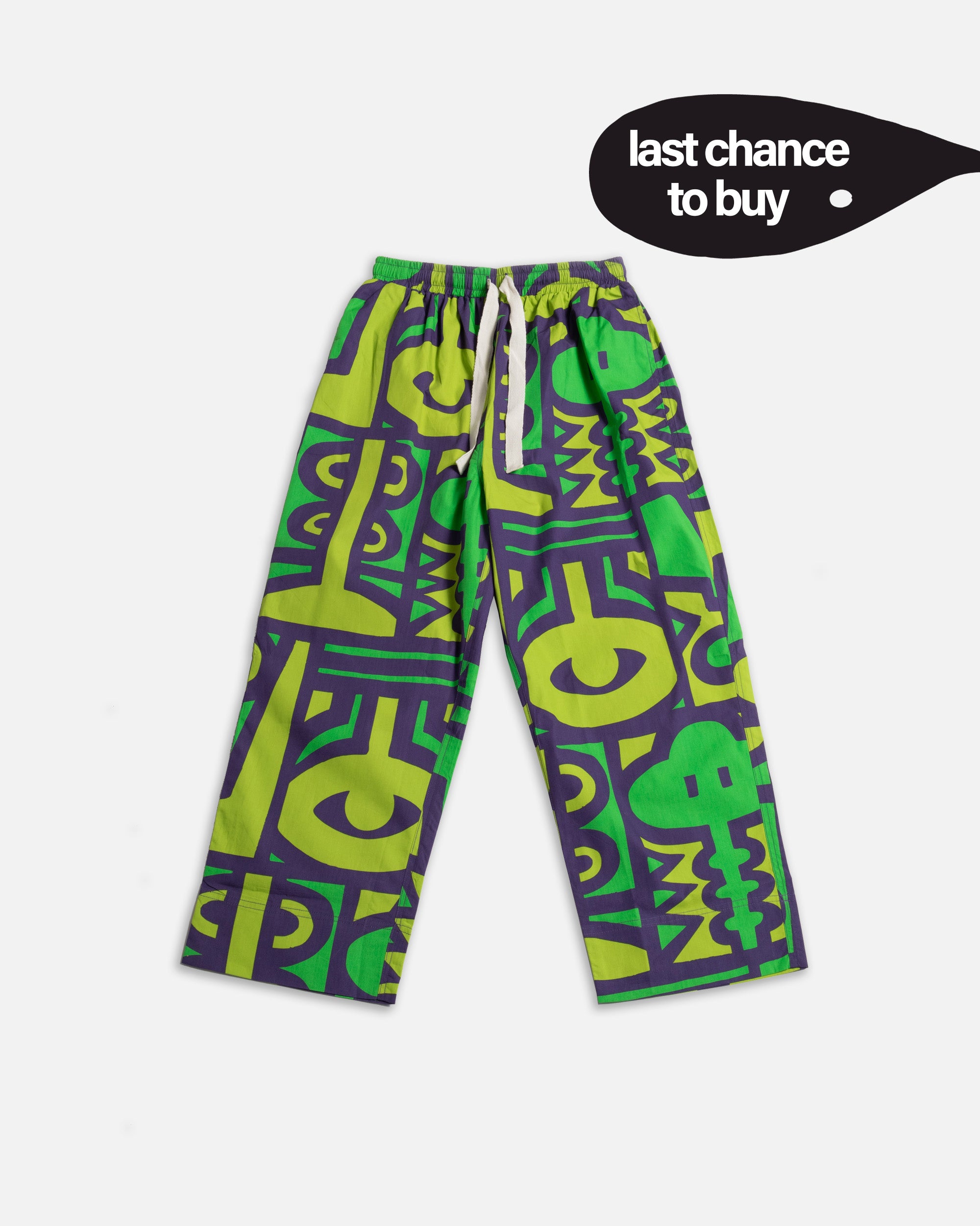Elasticated Wide Leg Trousers - Chameleon Jungle