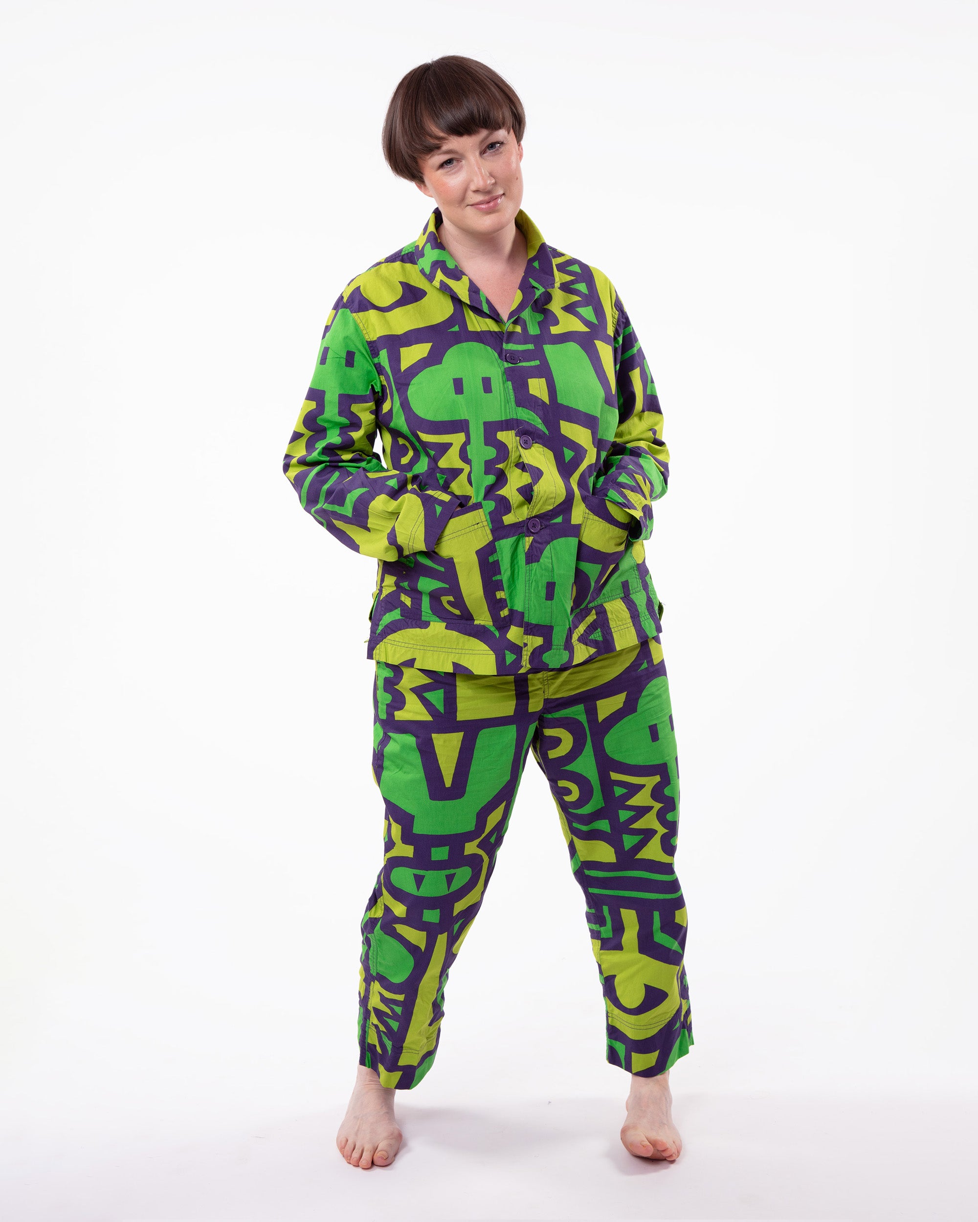 Chameleon High Waisted Trousers in Jungle